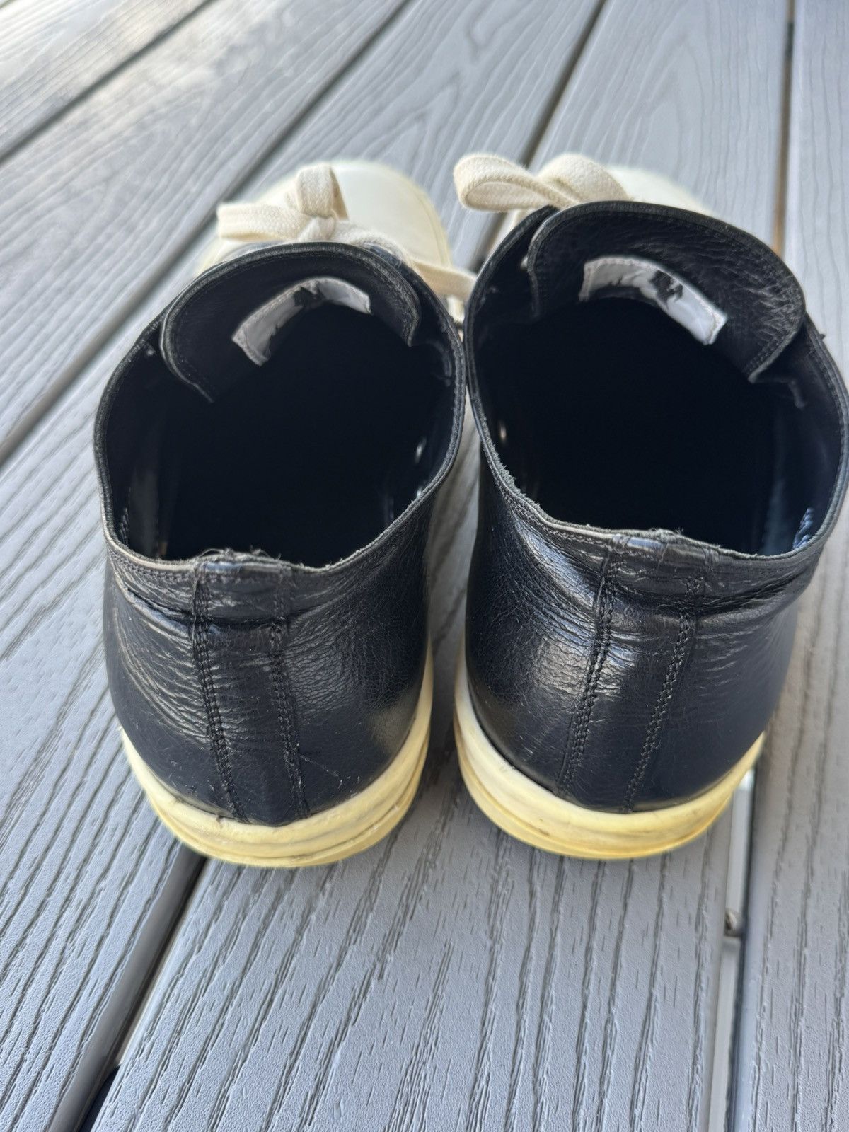 Rick Owens Rick Ownes Distressed Leather Mainline Sneaker Size US 8.5 / EU 41-42 - 6 Thumbnail