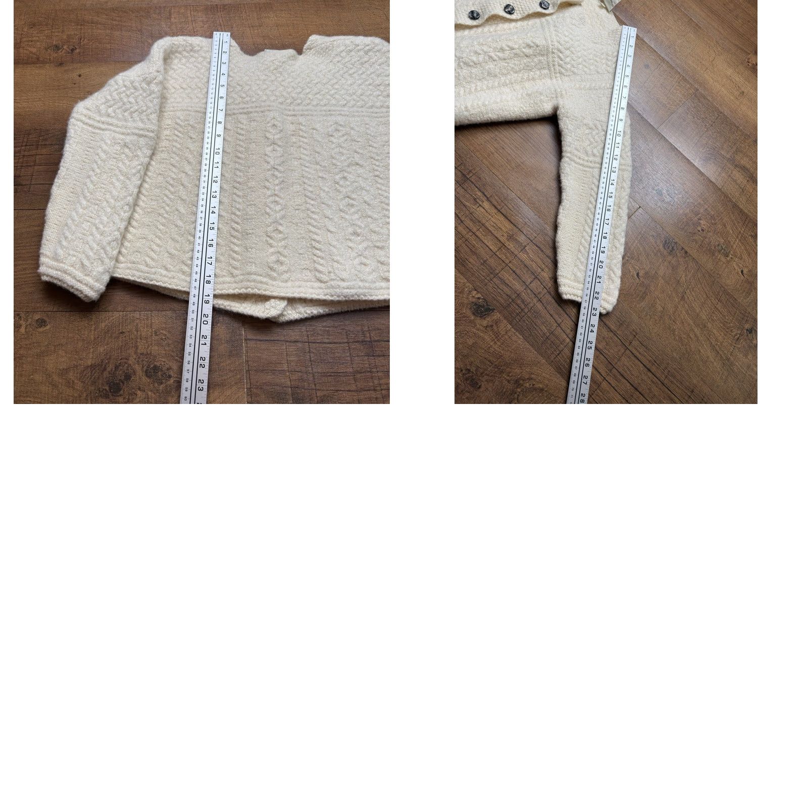 Vintage Connemara Knitwear Ivory Irish Cable Knit Merino Wool Cardigan Sweater Large Cardigan Ladies Size L Crew Neck Knit Wool Button Shoulder Ladies Mens? Size L / US 10 / IT 46 - 8 Thumbnail