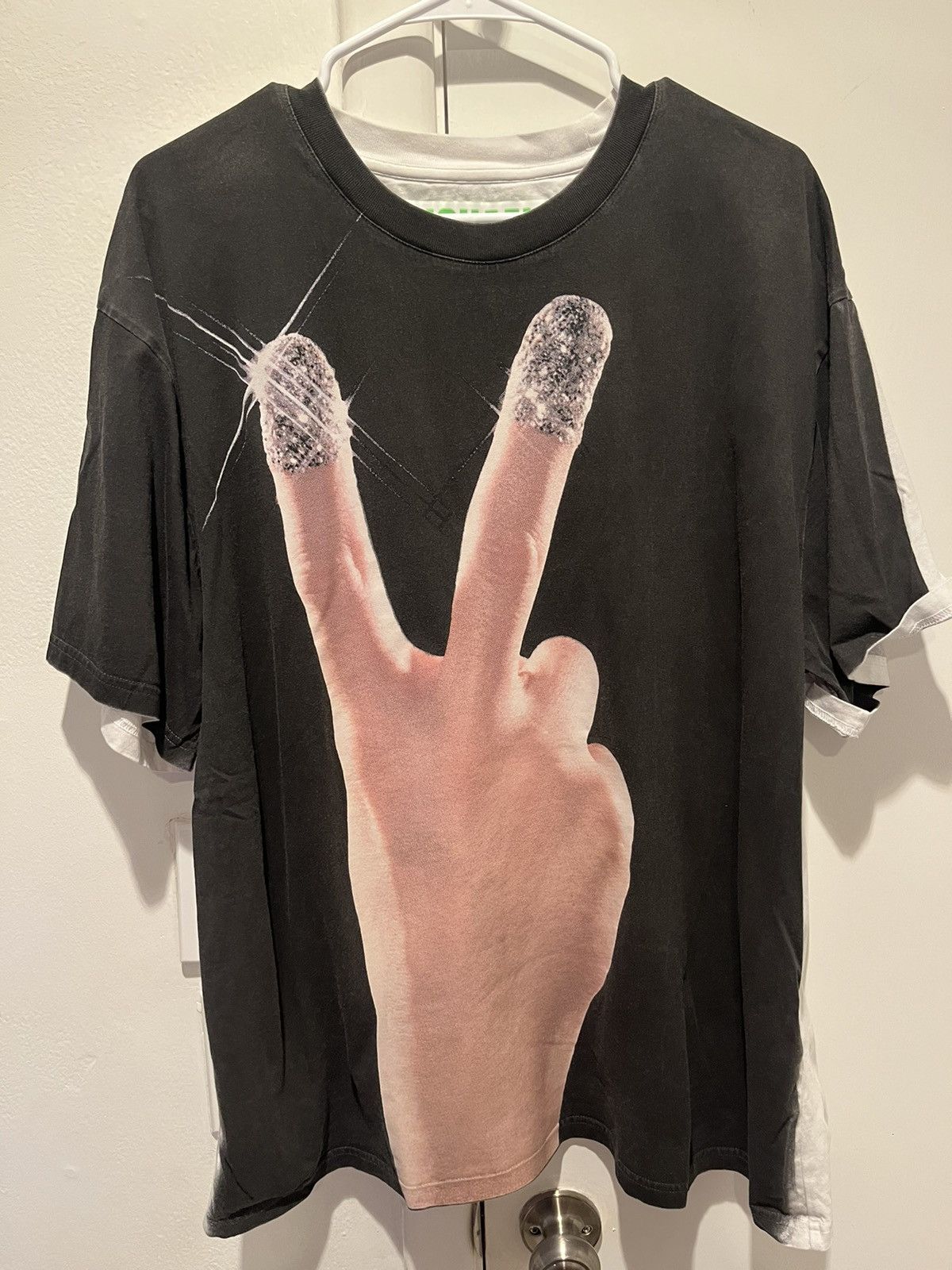 image of Michael Clark X Jw Anderson Peace Cotton-Jersey T-Shirt in Black, Men's (Size 2XL)
