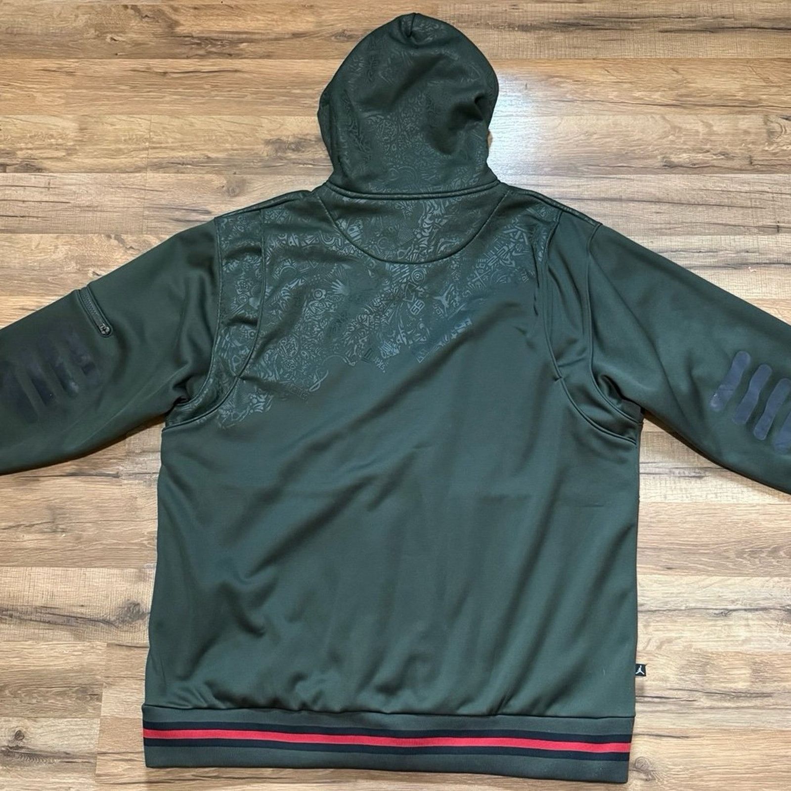 Jordan Brand 2008 Air Jordan Olive Green Zip Up Hoodie Sweatshirt Size US XXL / EU 58 / 5 - 2 Thumbnail