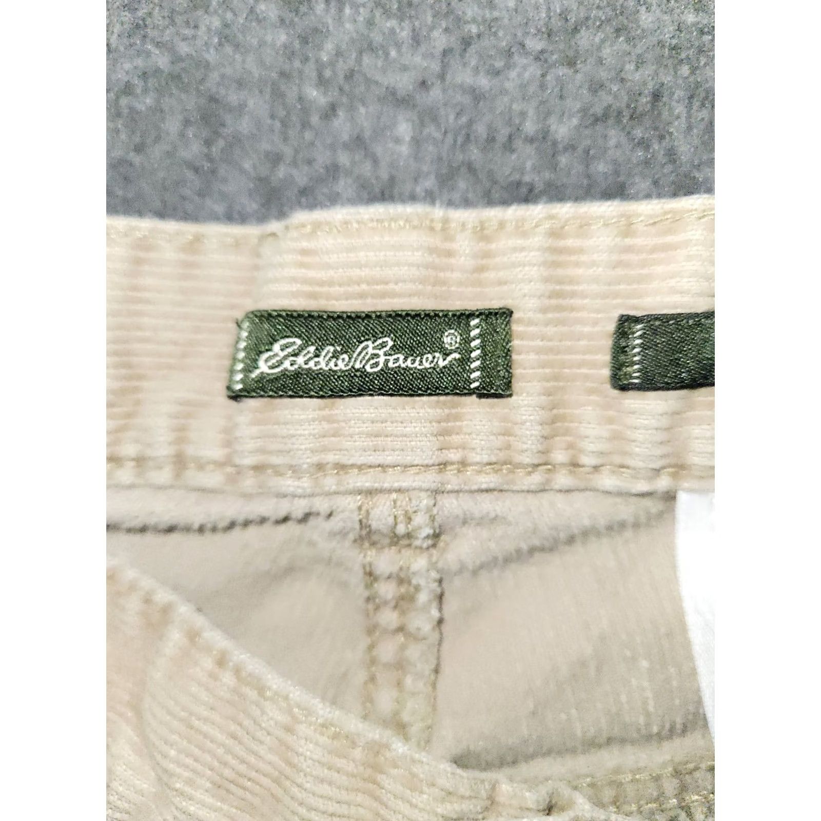 Eddie Bauer VINTAGE Eddie Bauer Corduroy Pants Womens 12 Tan Mid Rise Straight Leg Stretch Chino 90s Nature Preppy Mens Womens Girls Boys Size 34" / US 12 / IT 48 - 2 Thumbnail