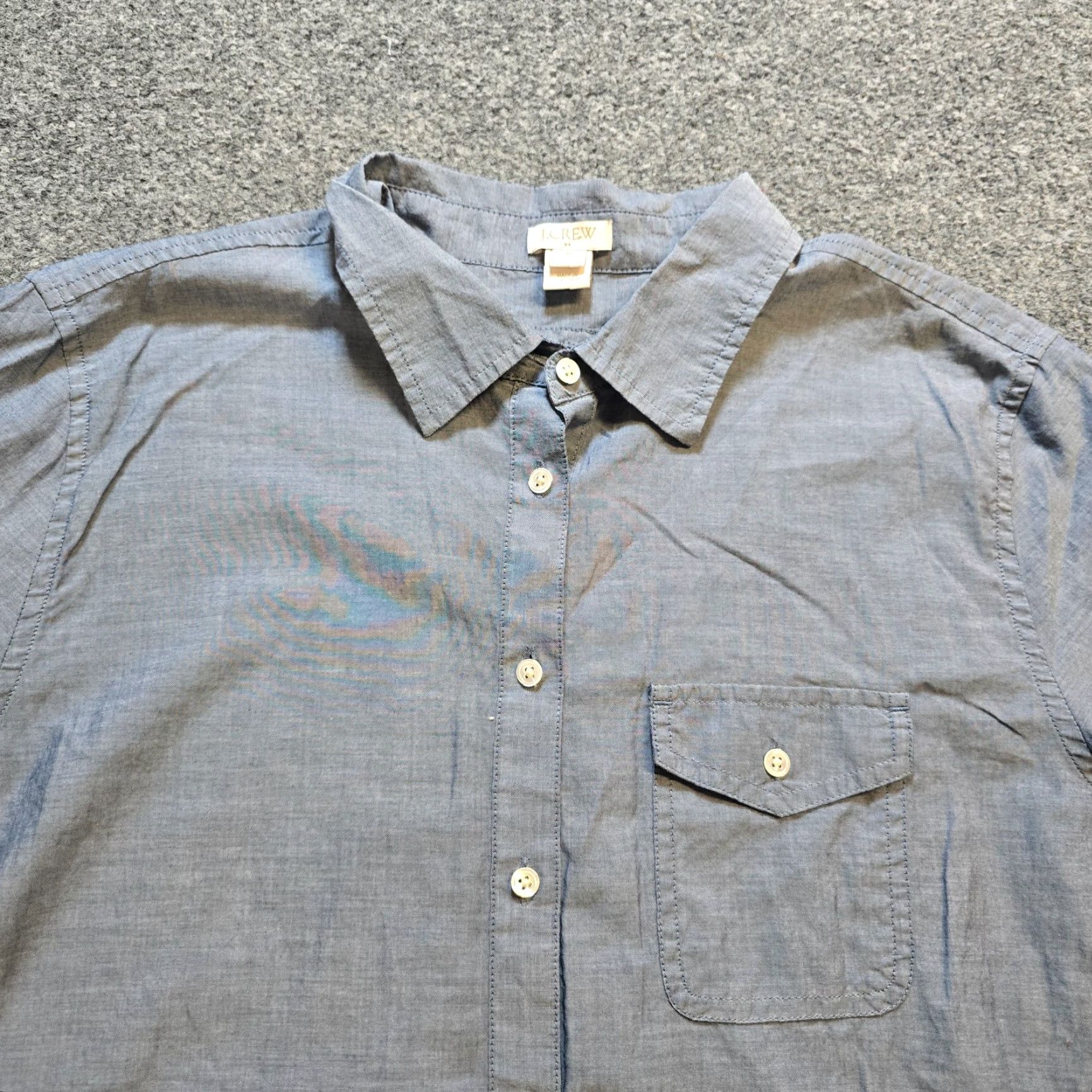 J.Crew J.CREW Blouse Womens M Blue Lightweight Long Sleeve Tunic 1/4 Button Career) Size M / US 6-8 / IT 42-44 - 2 Thumbnail