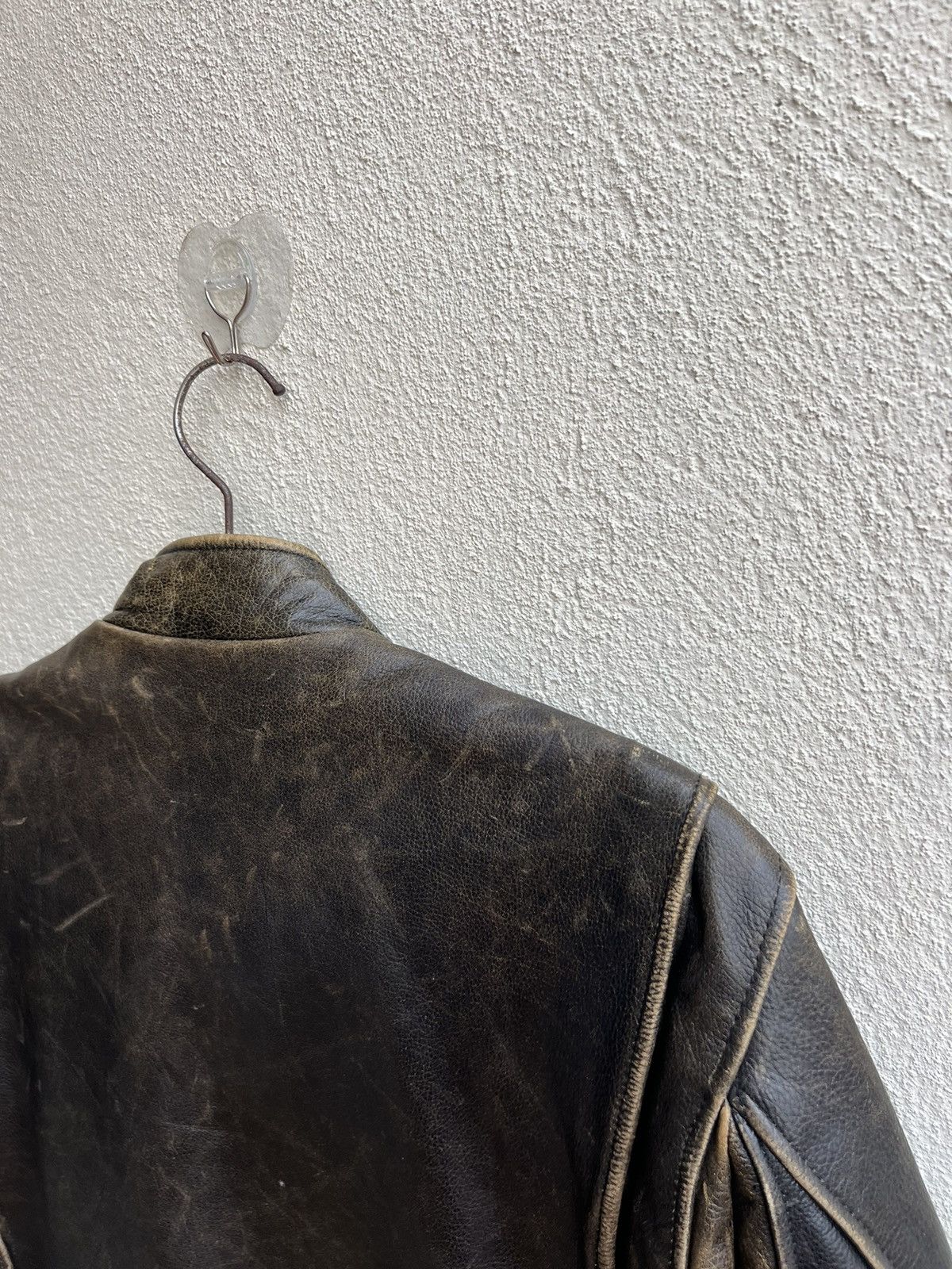 Leather Vintage R.B.C Legend Distressed Patina Leather Racer Jacket Size US S / EU 44-46 / 1 - 18 Thumbnail