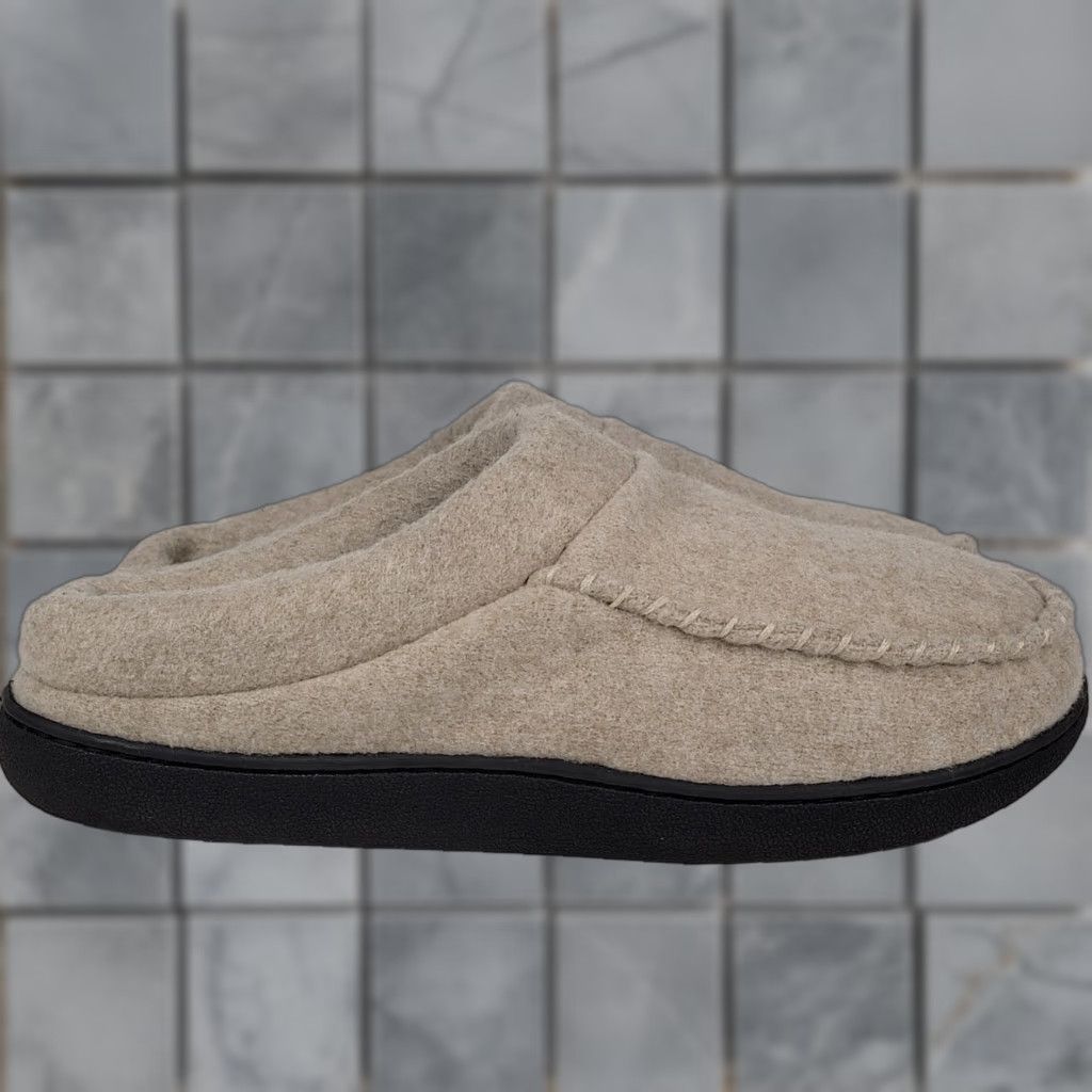 Vintage 32 Degrees Men Slipper Indoor Outdoor Black 11-12 Memory Foam Cushioned Insole Plush Lining Slip Resistant Wool Blend Machine Washable Slippers Mens Size ONE SIZE - 1 Thumbnail