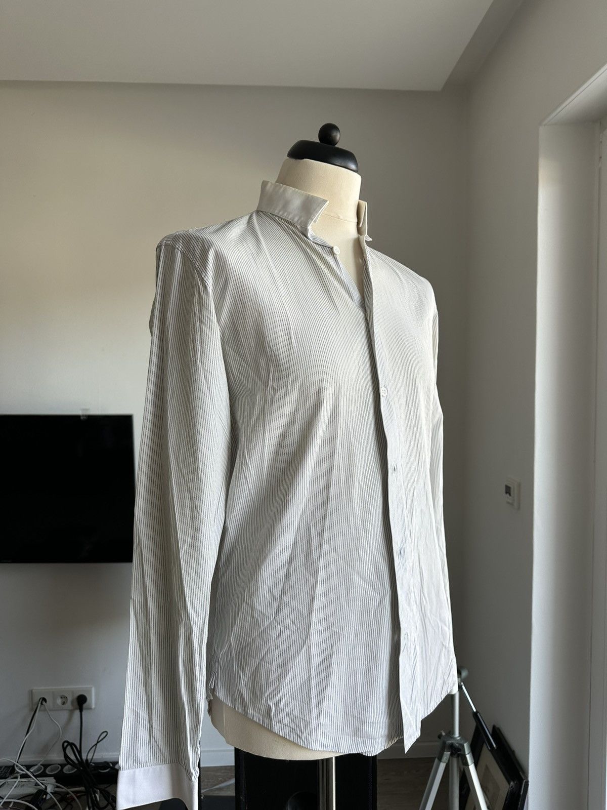 Dior × Hedi Slimane Dior Homme by Hedi Slimane Striped Button Down, 39 Size US M / EU 48-50 / 2 - 4 Thumbnail