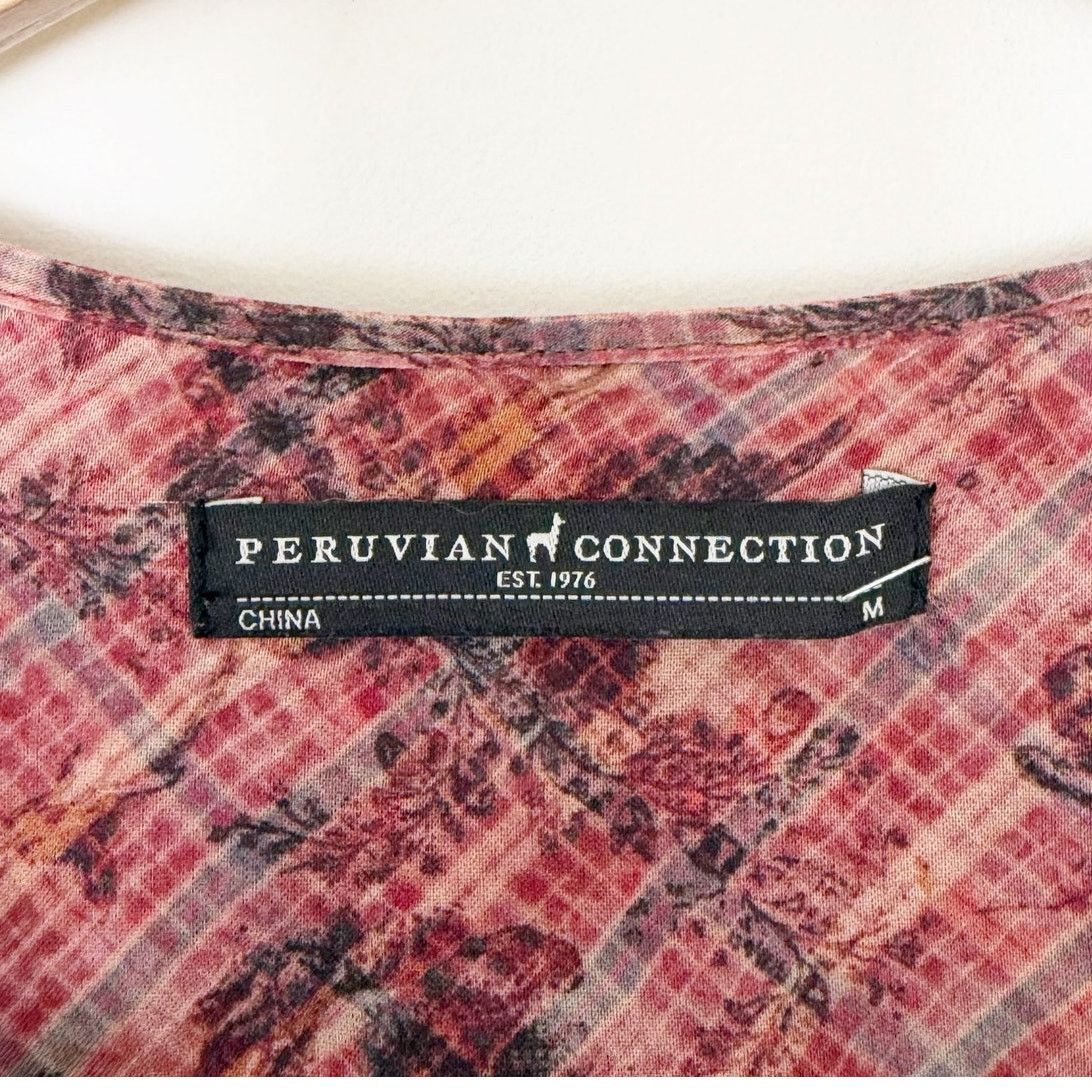 Other Peruvian Connection Floral Button Front Blouse Sz M Size M / US 6-8 / IT 42-44 - 3 Thumbnail