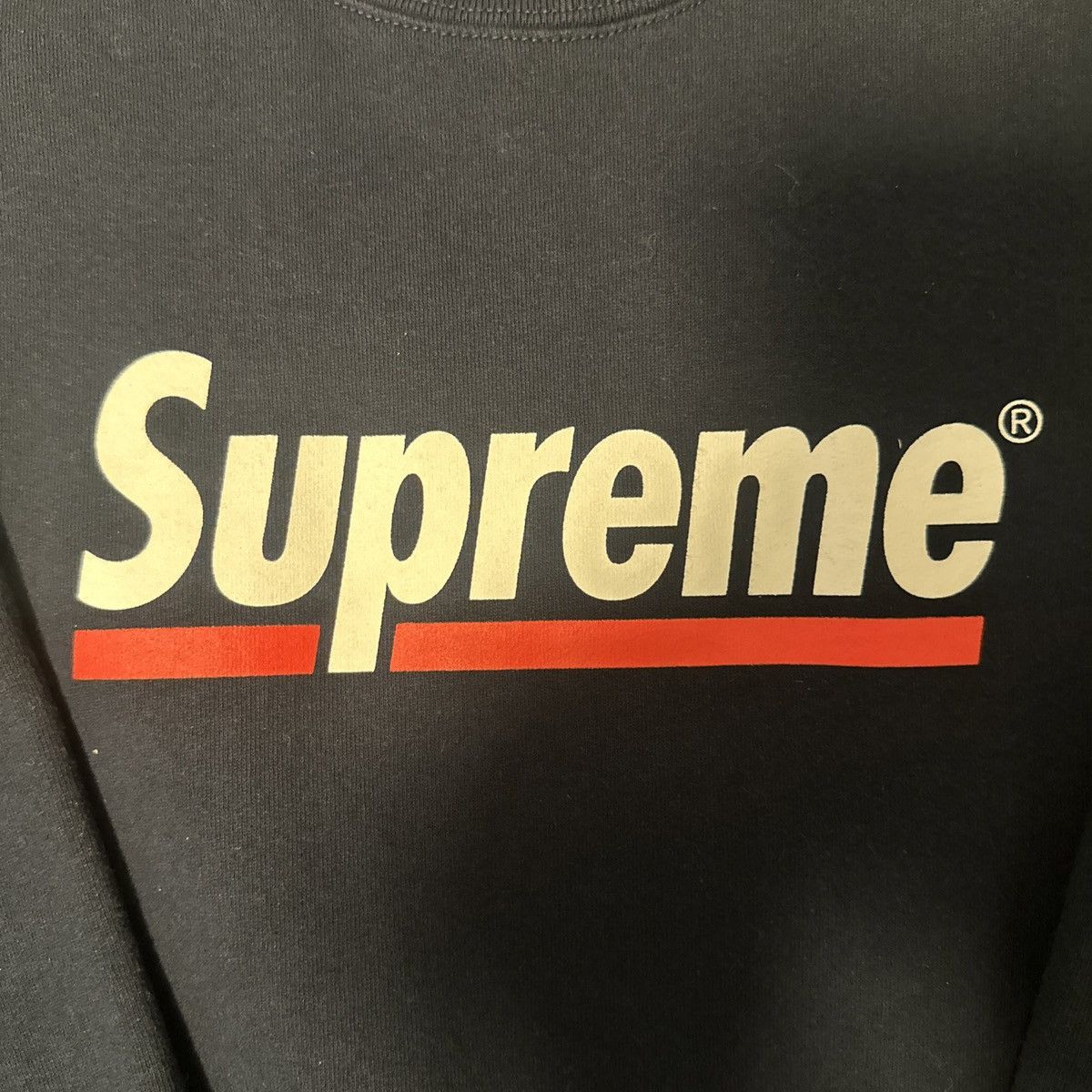 Supreme Supreme Underline Navy Crewneck Size US L / EU 52-54 / 3 - 2 Thumbnail