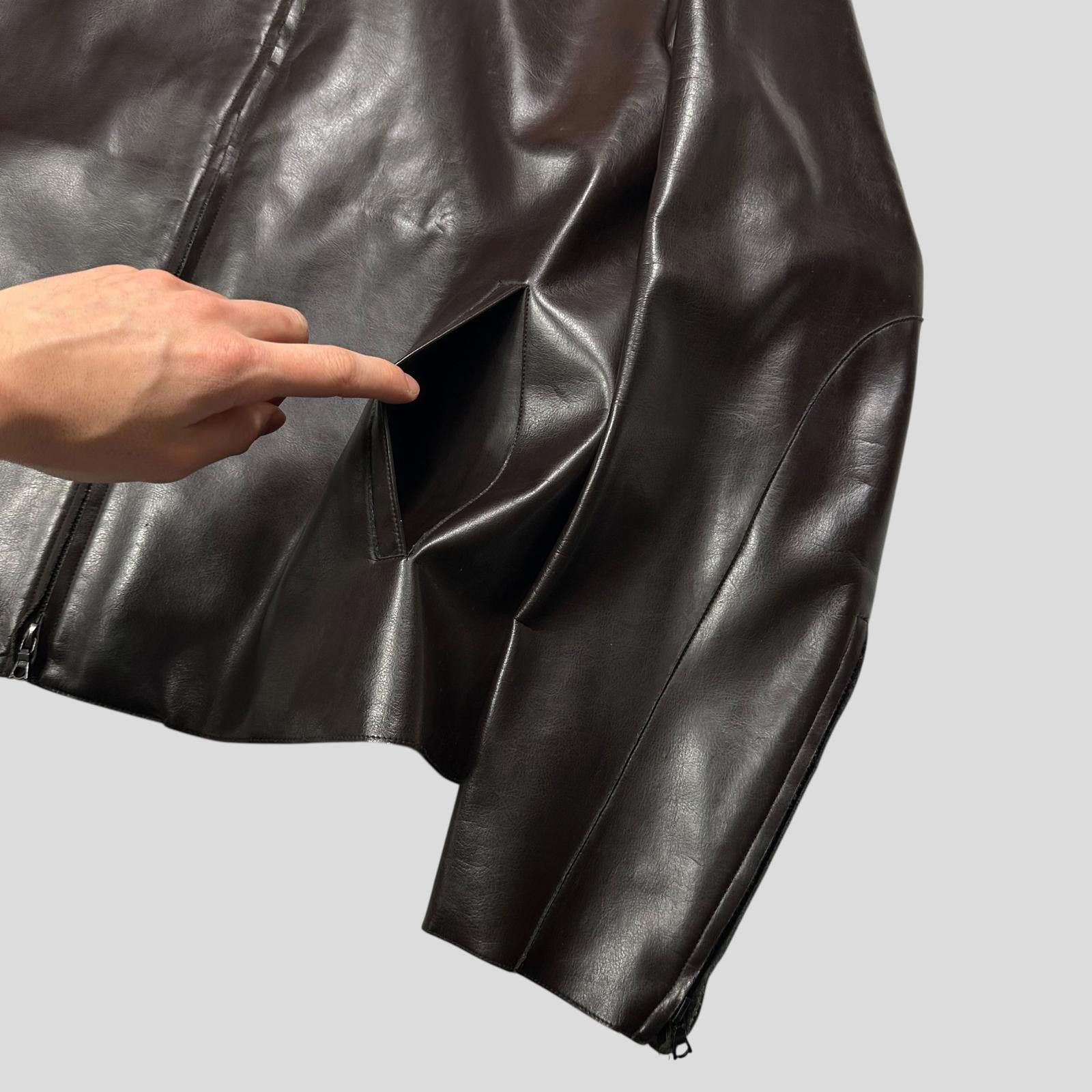 Neil Barrett Neil Barrett AW00 PVC & Wool Leather Like Moto Jacket - L/XL Size US M / EU 48-50 / 2 - 8 Thumbnail