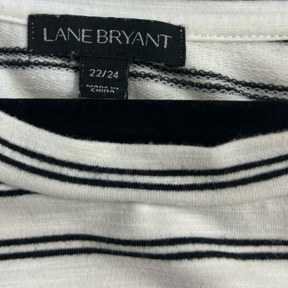 Designer Lane Bryant l Striped Chambray Ruffle Sleeve Top 22/24 3X Size 3XL / US 20-22 - 7 Thumbnail