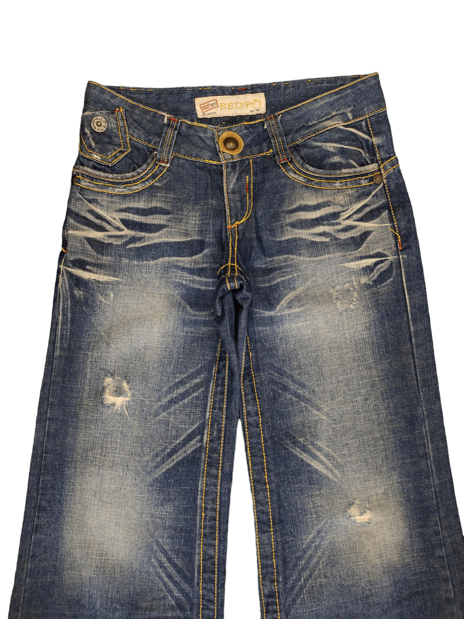 If Six Was Nine Flare Baggy Jean Red Pepper Distres Faded Low Rise Boot Cut Size US 29 - 2 Thumbnail