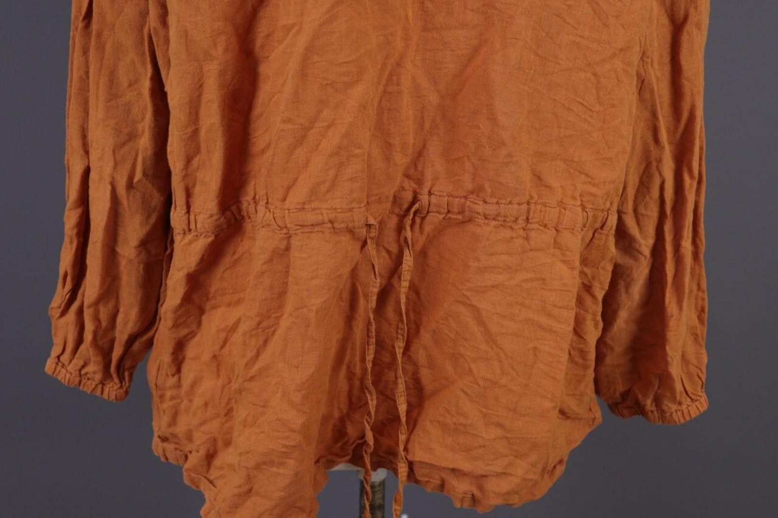 Designer Gudrun Sjoden Orange Linen Relaxed Blouse Shirt Size L Size L / US 10 / IT 46 - 12 Thumbnail