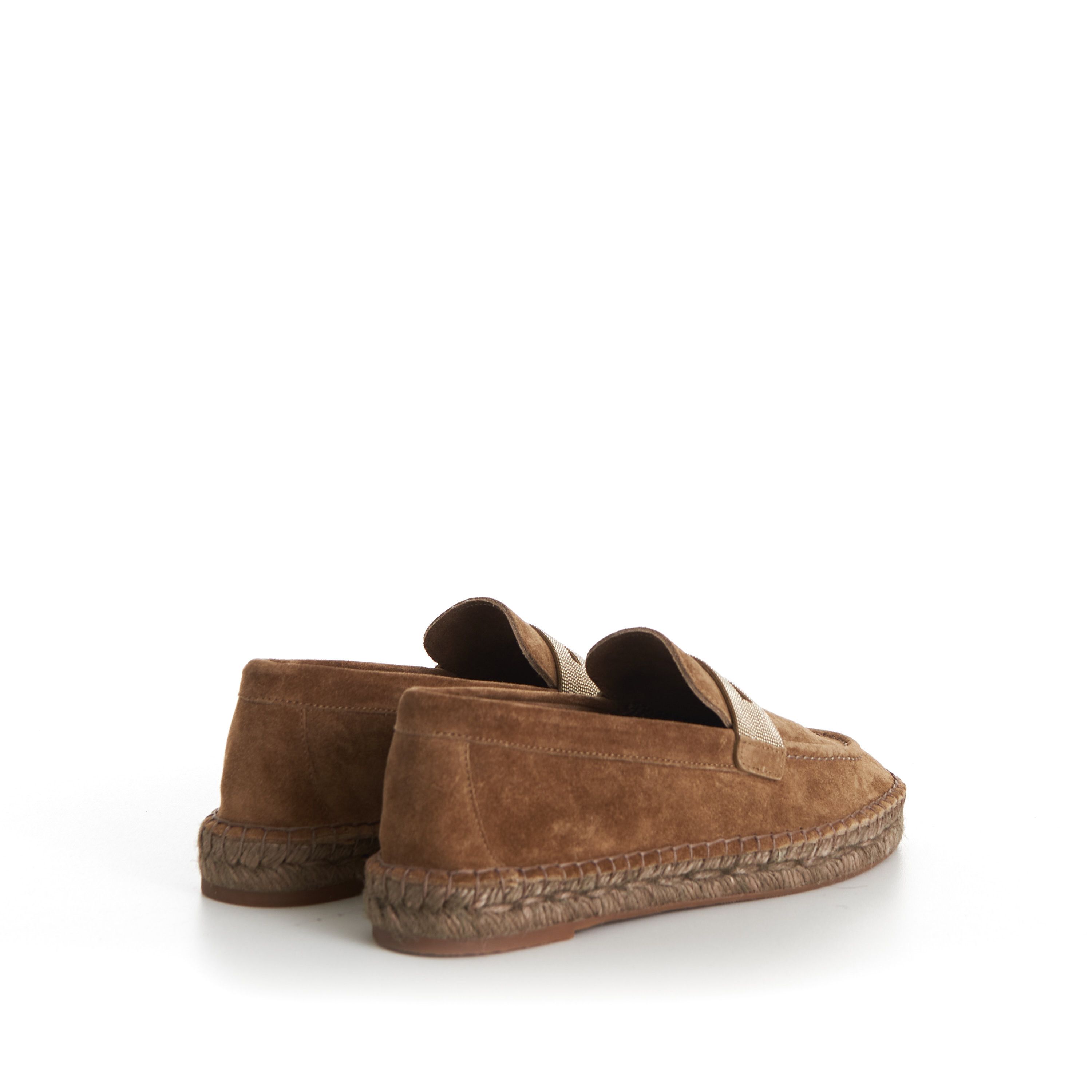 Brunello Cucinelli Suede Brown Espadrilles - Monili Chain Embroidery Size US 9 / IT 39 - 8 Thumbnail