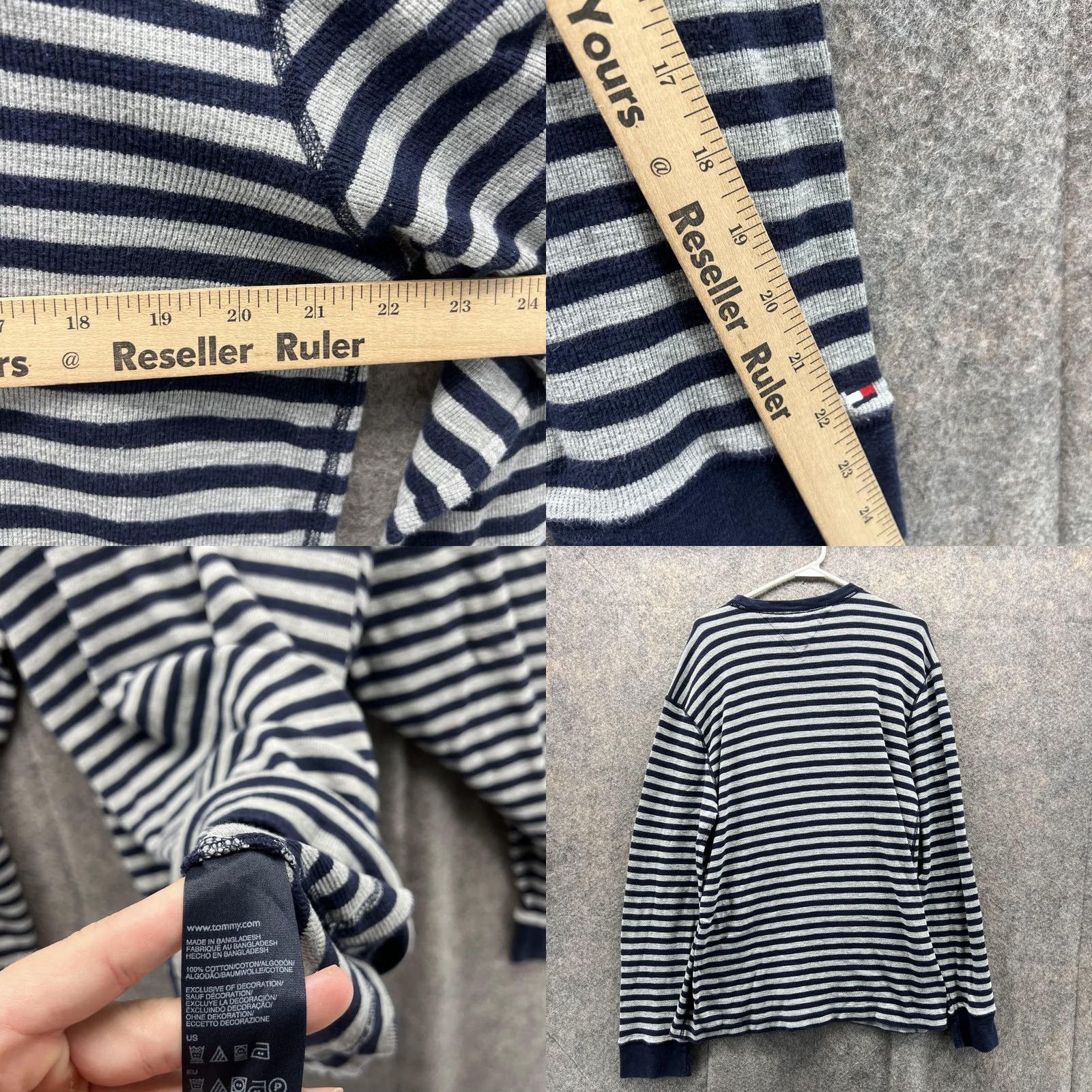 Tommy Hilfiger Tommy Hilfiger Sweater Men XL Blue Gray Striped Pullover Crew Neck Knit Shirt/Men’s Regular Fit Sweatshirt Size US XL / EU 56 / 4 - 8 Thumbnail