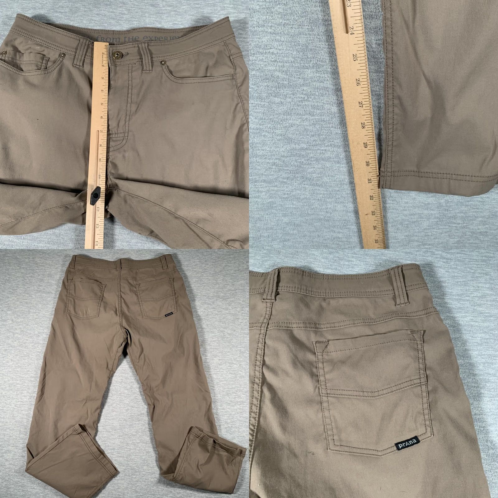 Prana prAna Pants Mens 34 Brown 36x31 Slim Fit Stretch Pocket Chino Casual Outdoor Size US 34 / EU 50 - 9 Thumbnail