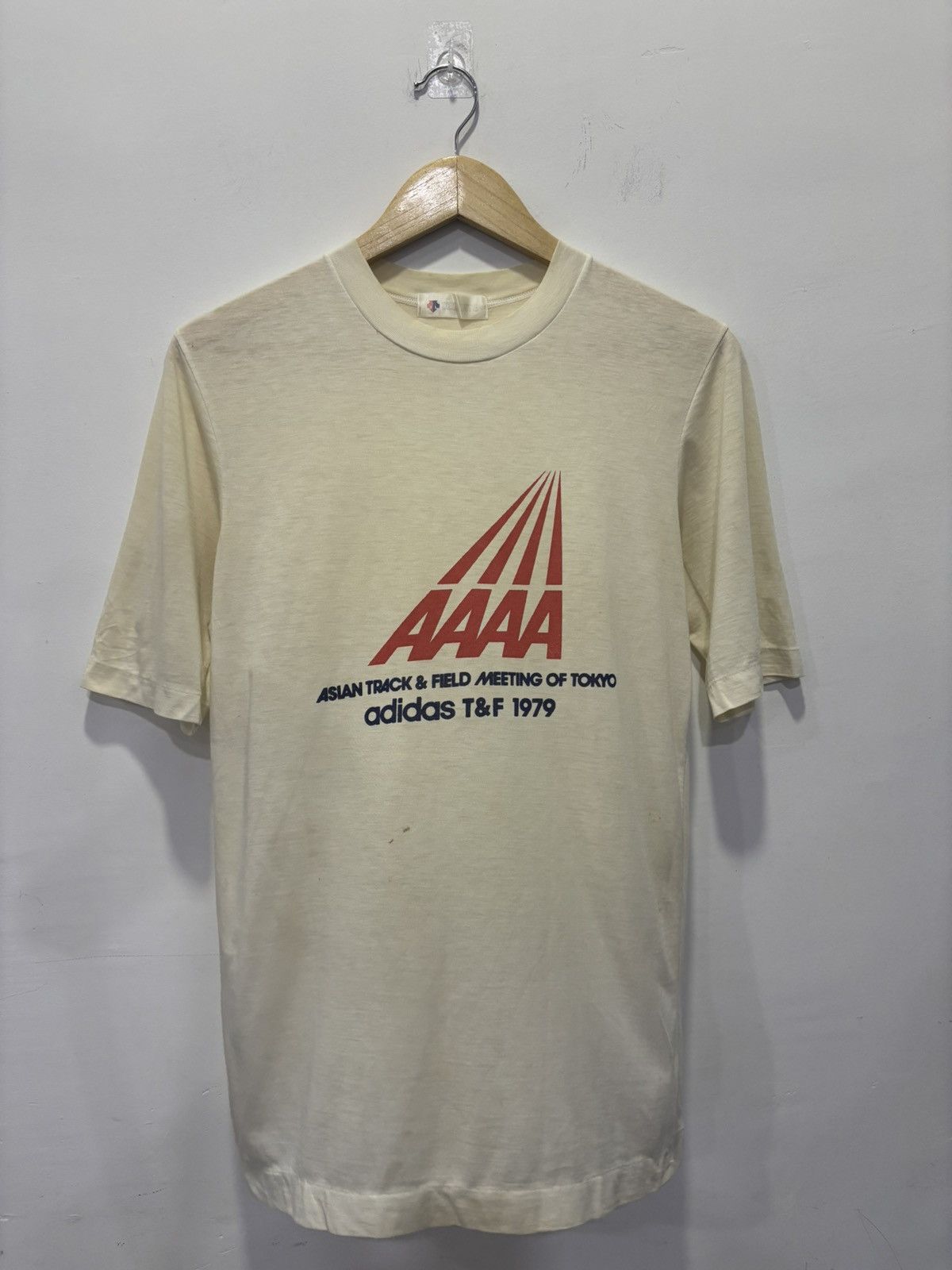 Adidas Vintage 70’s Adidas T&F Tshirt Size US M / EU 48-50 / 2 - 1 Thumbnail