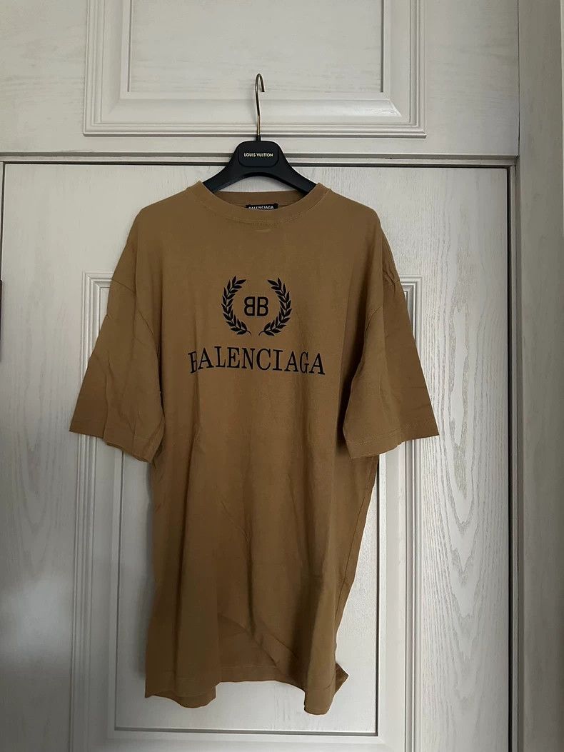 Balenciaga Balenciaga Khaki Wheat Pattern Short Sleeve, S Size Size US S / EU 44-46 / 1 - 1 Thumbnail