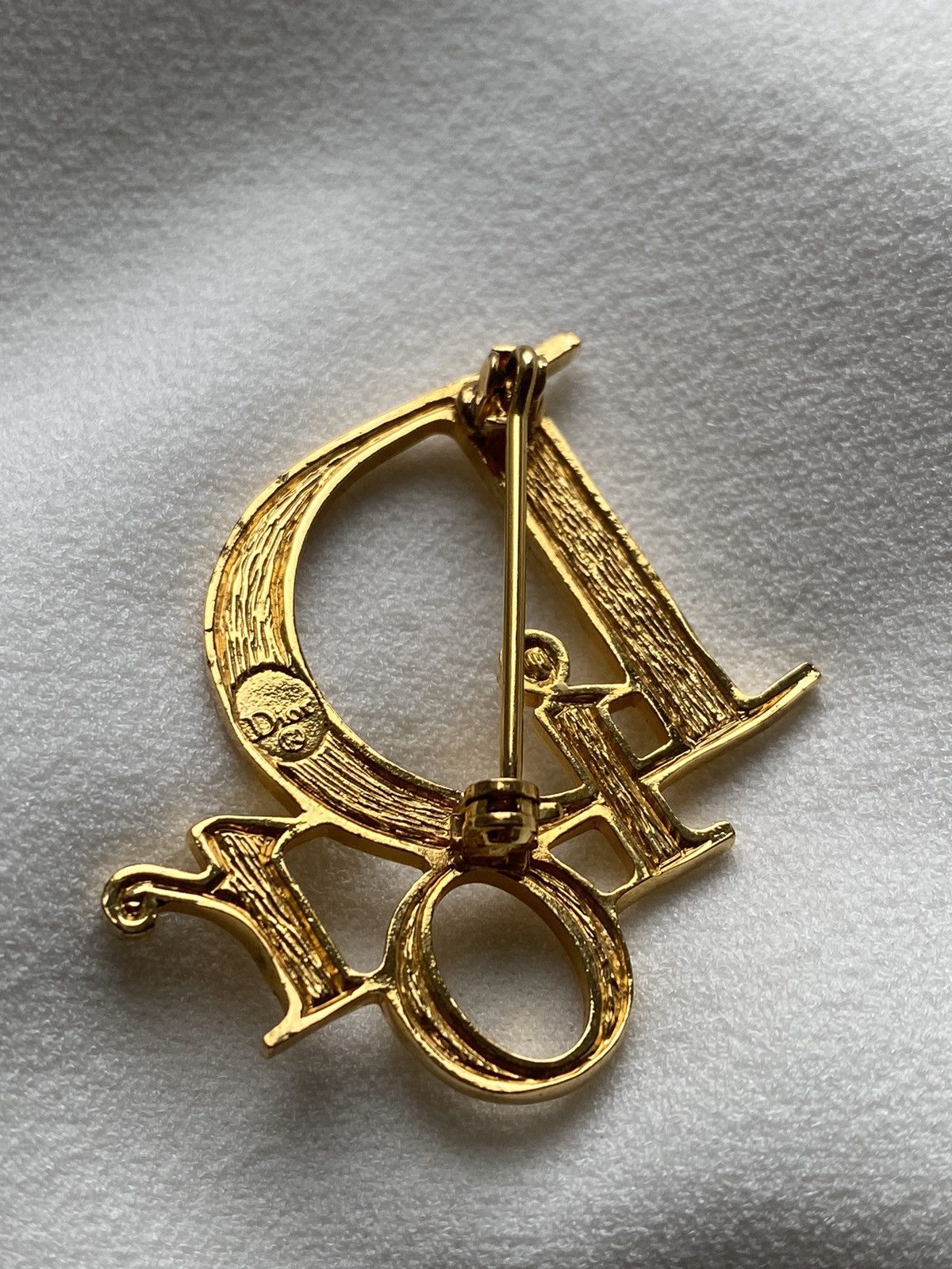 Dior Dior vintage oblique logo brooch pin gold Size ONE SIZE - 3 Thumbnail