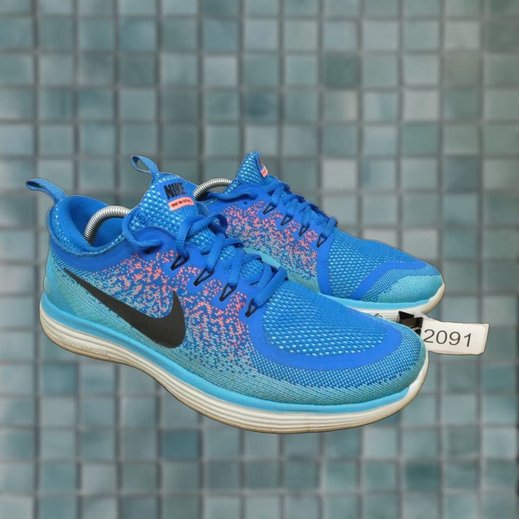 Nike Free Rn Distance 2 Mens 11 Blue Aqua Running Shoes (Size 10)