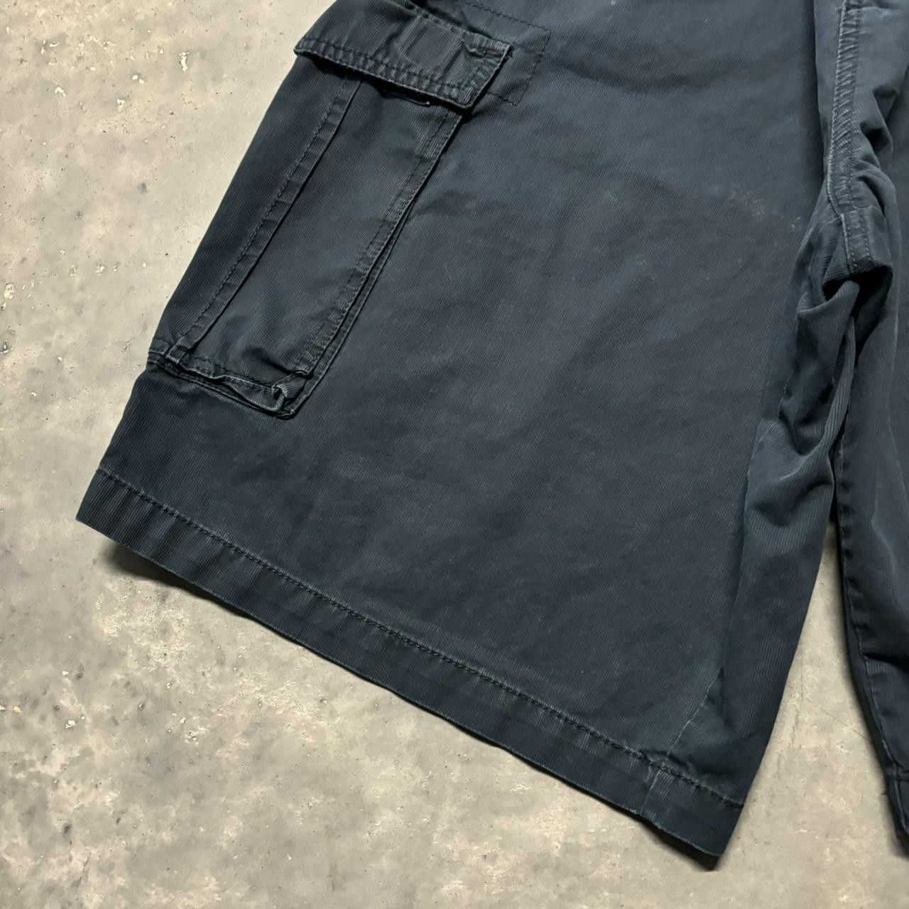 Japanese Brand × Vintage Crazy Vintage Y2K/2000s Baggy Navy Blue Skater Cargo Shorts! Size US 40 / EU 56 - 3 Thumbnail