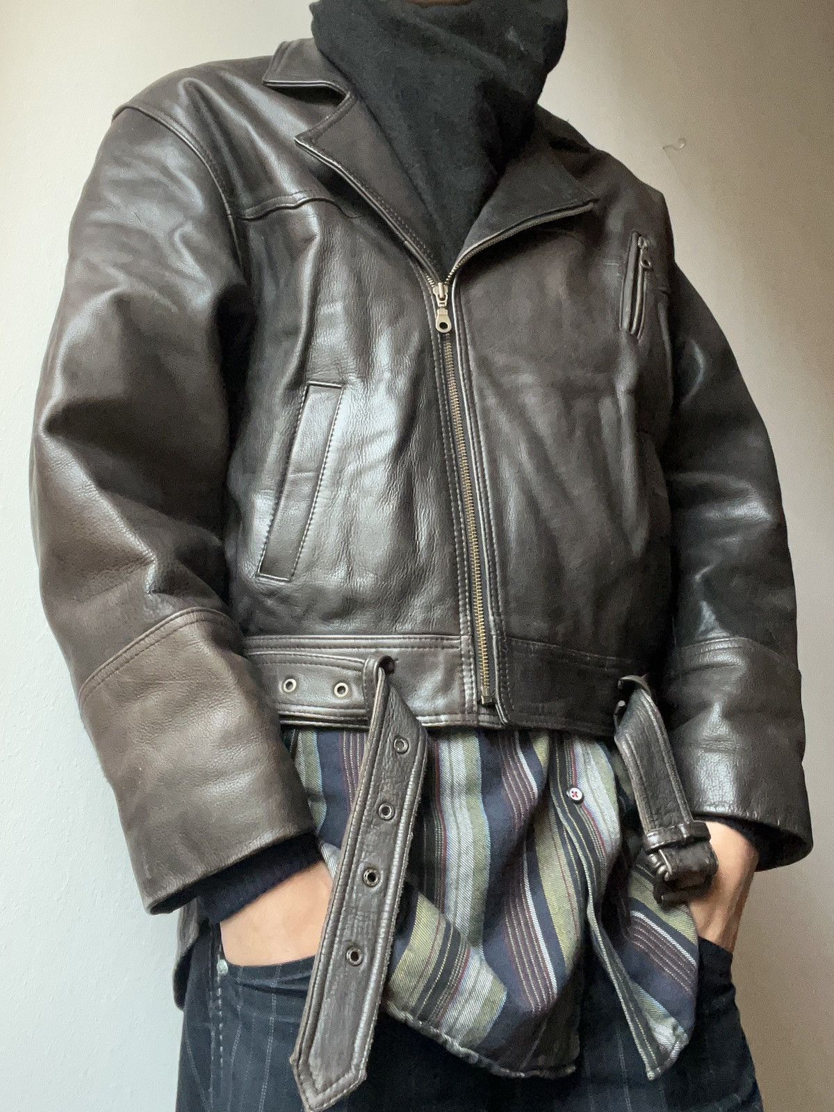 Vintage Vintage Leather Biker Jacket Size US XL / EU 56 / 4 - 1 Thumbnail