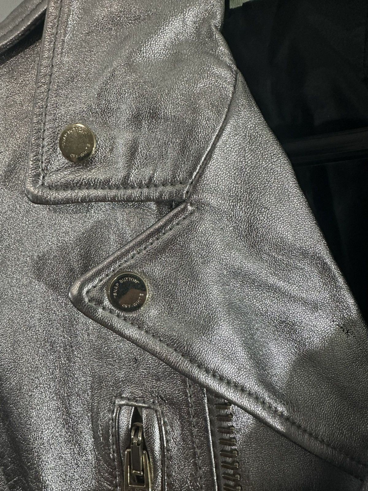 Off-White OFF WHITE SILVER LEATHER JACKET Size US M / EU 48-50 / 2 - 12 Thumbnail