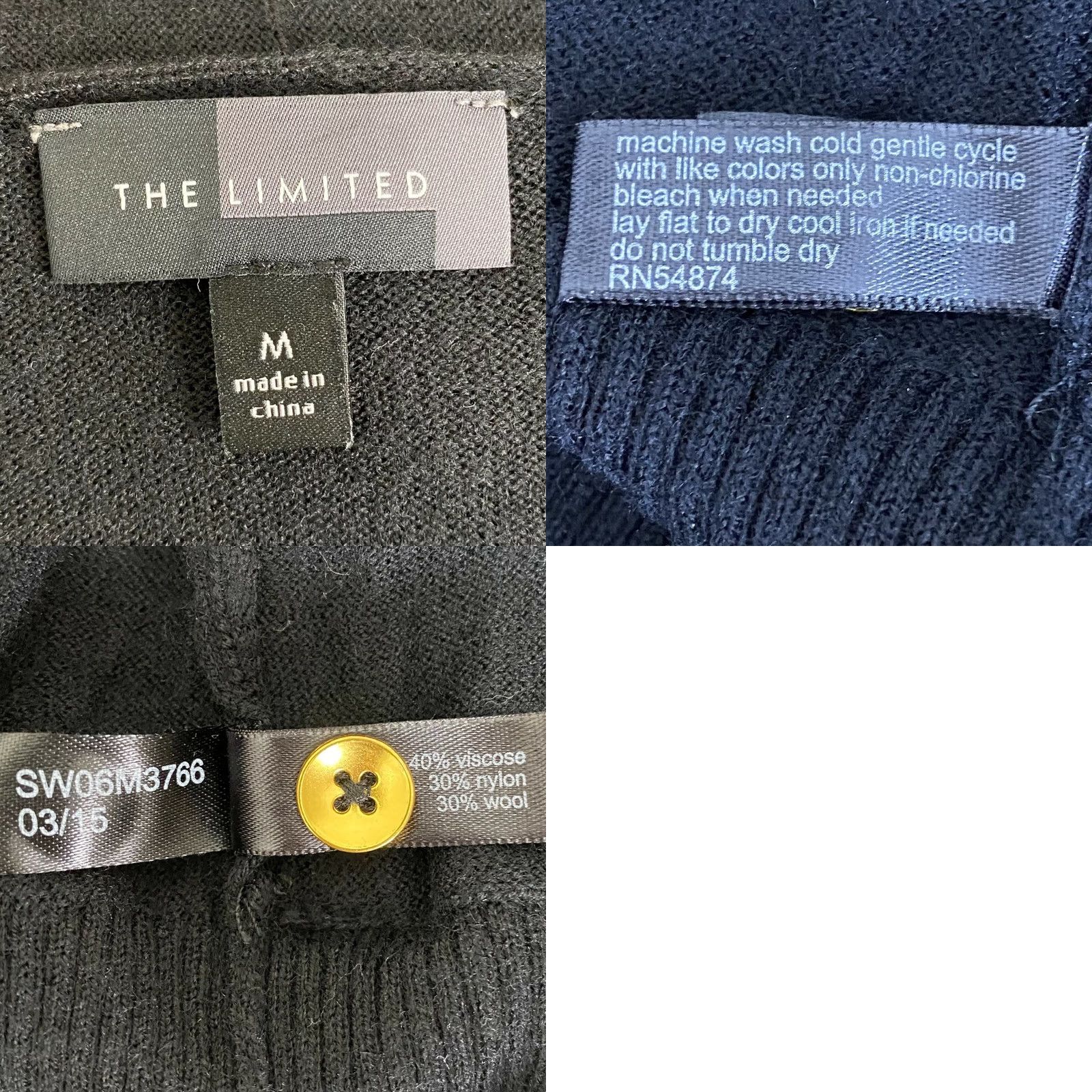 Vintage The Limited Women’s Black Size M Long Sleeve Pullover Sweater Size M / US 6-8 / IT 42-44 - 8 Thumbnail