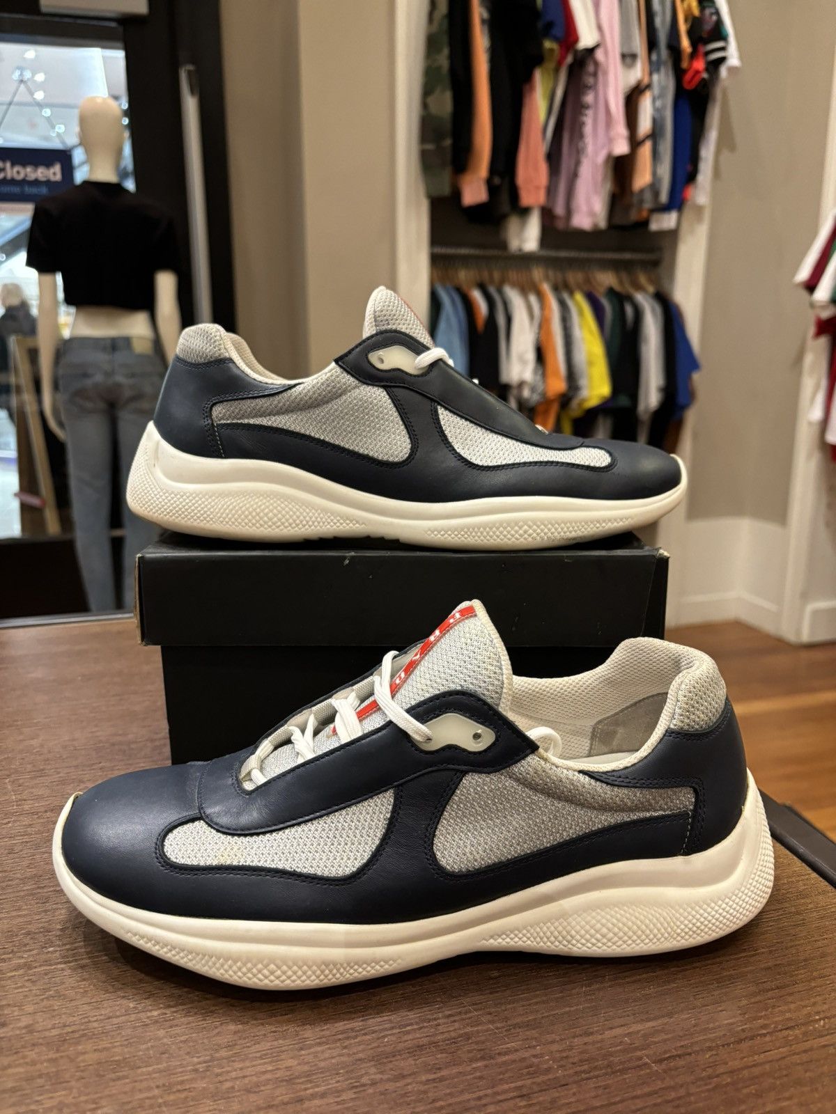 Prada America\'s cup Baltico Blue sz 8 Astral Blue/silver Patent Leather And Technical Fabric Prada  main image 2
