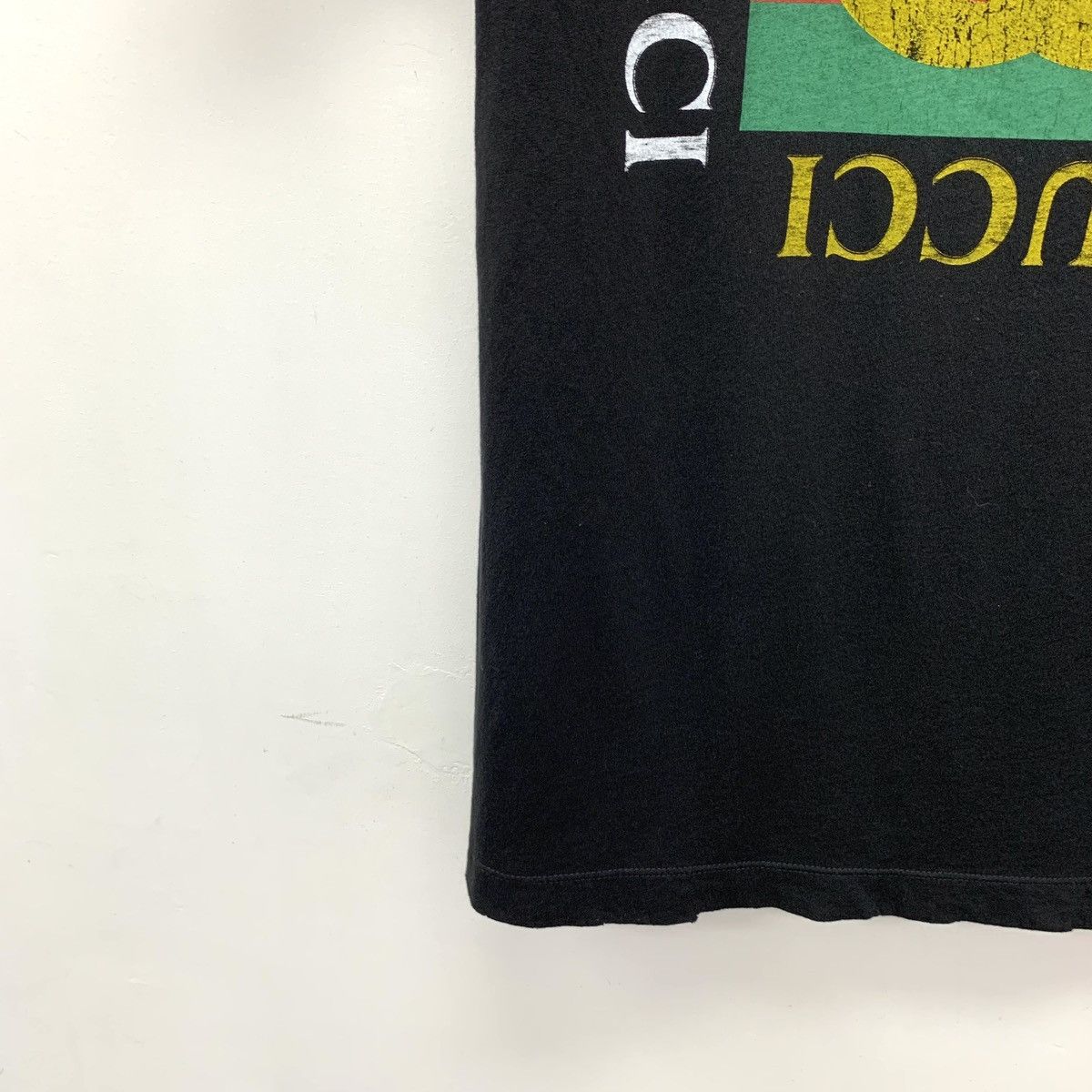 Gucci Gucci Black Logo Print Cotton Crew Neck T-shirt K26WX Size XS / US 0-2 / IT 36-38 - 4 Thumbnail