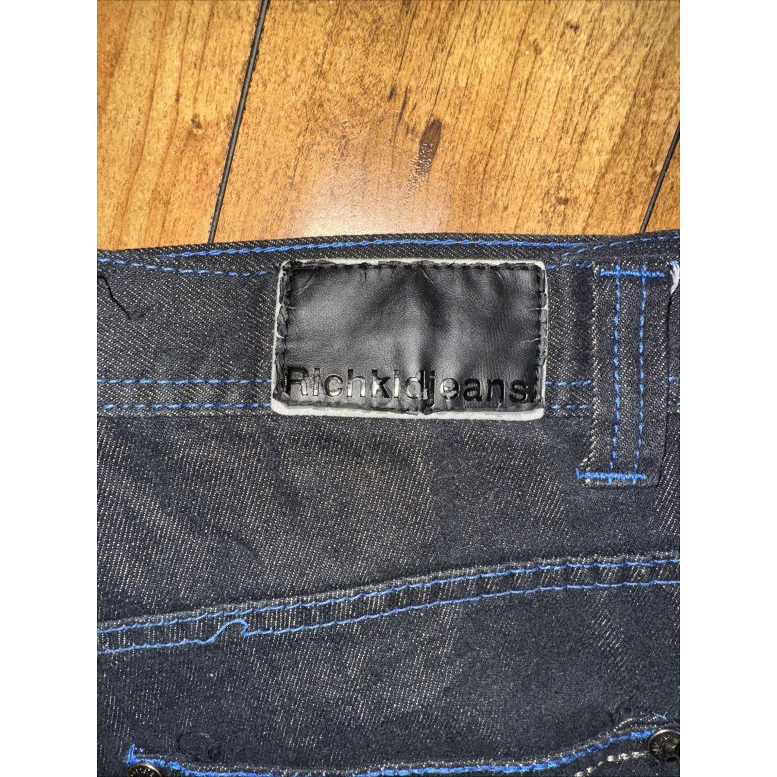 Vintage Rich Kid Jeans 36x32 Dark Wash Distressed Y2K Skater Size US 36 / EU 52 - 3 Thumbnail
