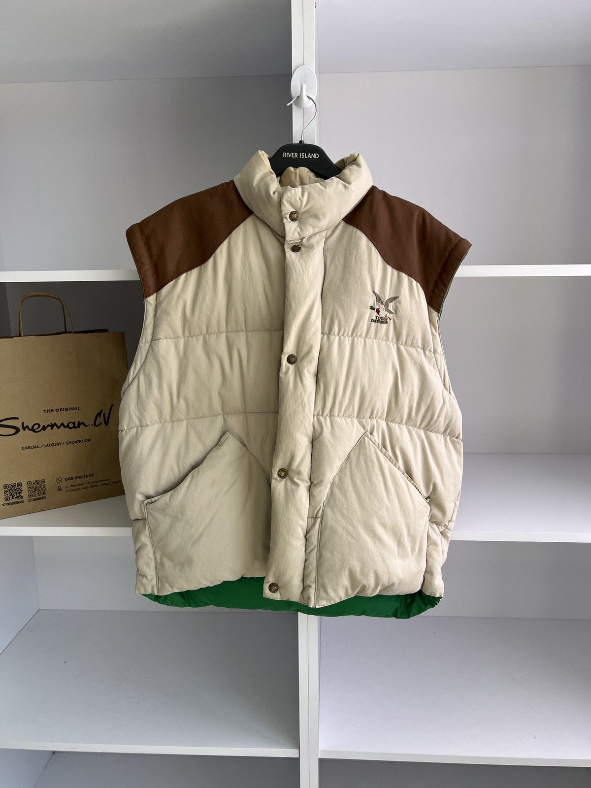 Designer × Vintage VINTAGE chevignon Unlimited PUFFER jacket down duvet leather Size US XL / EU 56 / 4 - 19 Thumbnail