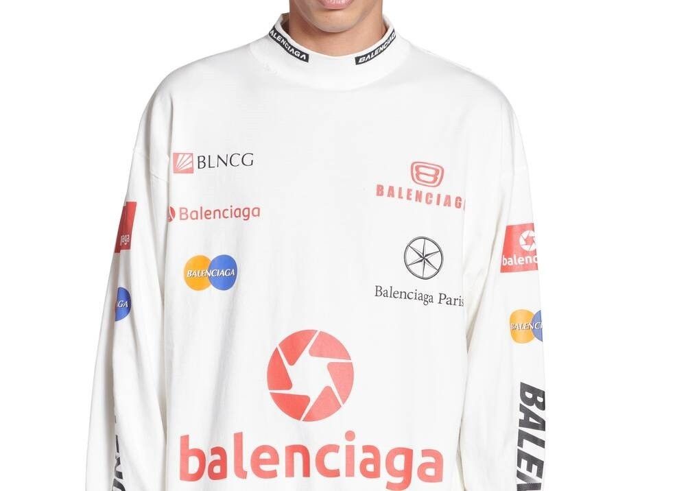 Balenciaga o1mt1gz0225 Top League Long Sleeve T-Shirt Oversized Size US L / EU 52-54 / 3 - 6 Thumbnail