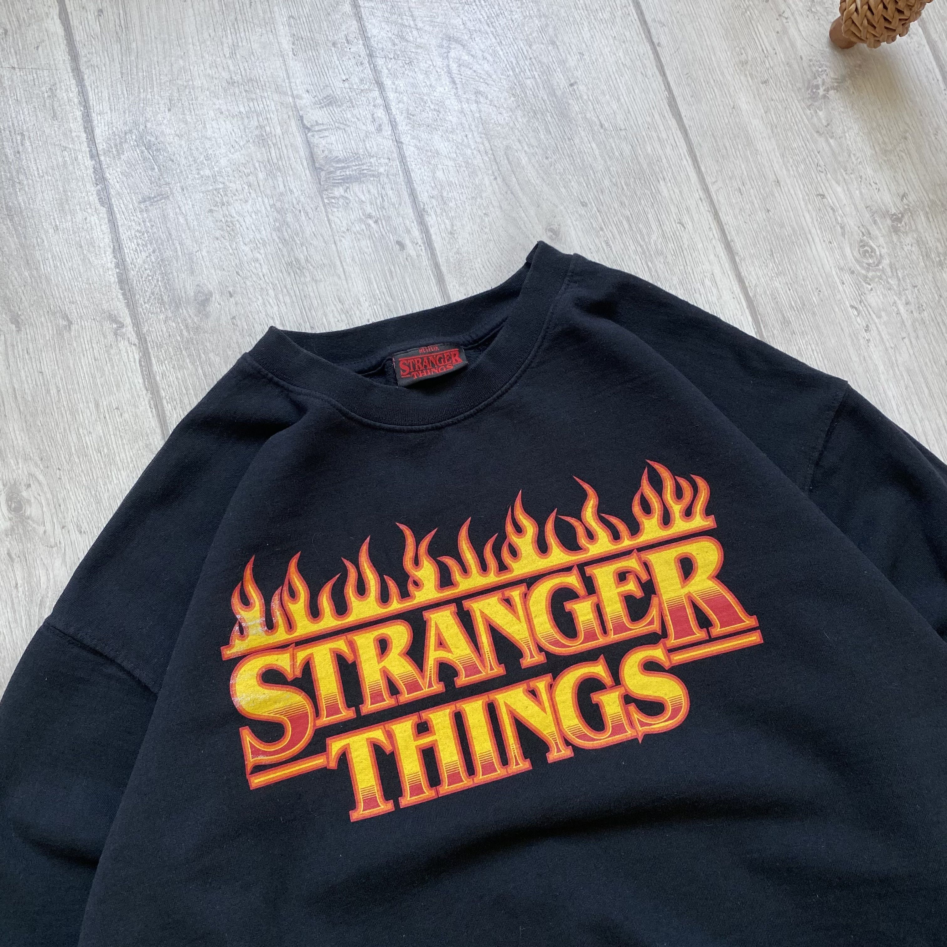 Expert Horror 🔥 Flame Logo Stranger Things Boxy sweatshirt Vintage 00s Size US M / EU 48-50 / 2 - 2 Thumbnail