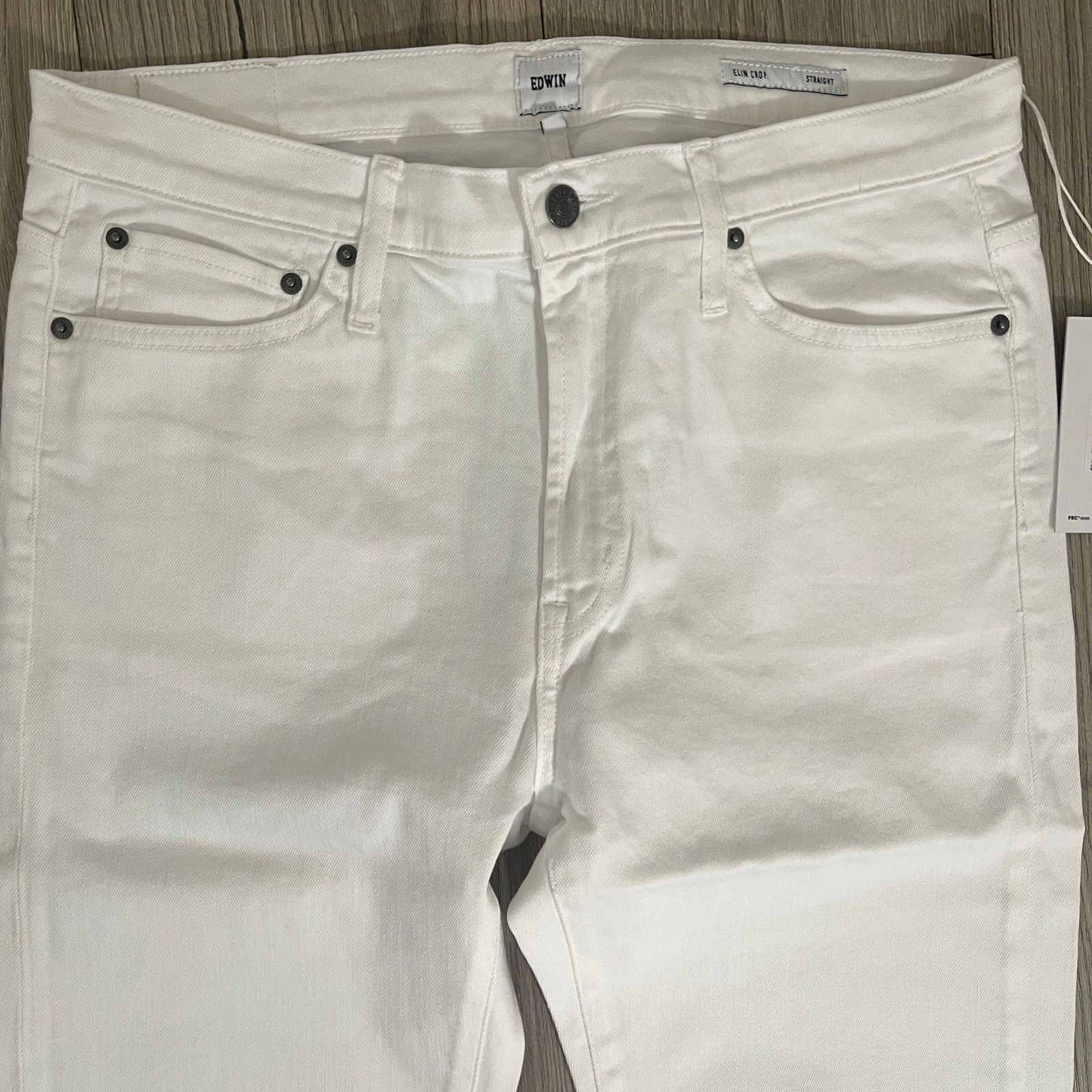 Edwin Edwin Elin Crop Straight Leg Jeans Optic White Size 32 $148 Size 32" / US 10 / IT 46 - 6 Thumbnail