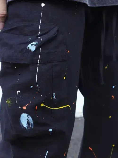 Vintage Splattered Paint Cargo Work Multi Pocket Pants Size US 28 / EU 44 - 4 Thumbnail