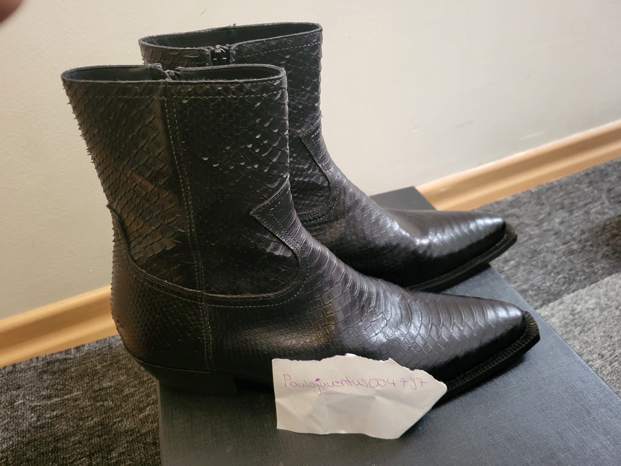 image of From The First Diego Python Boots in Black, Men's (Size 10)