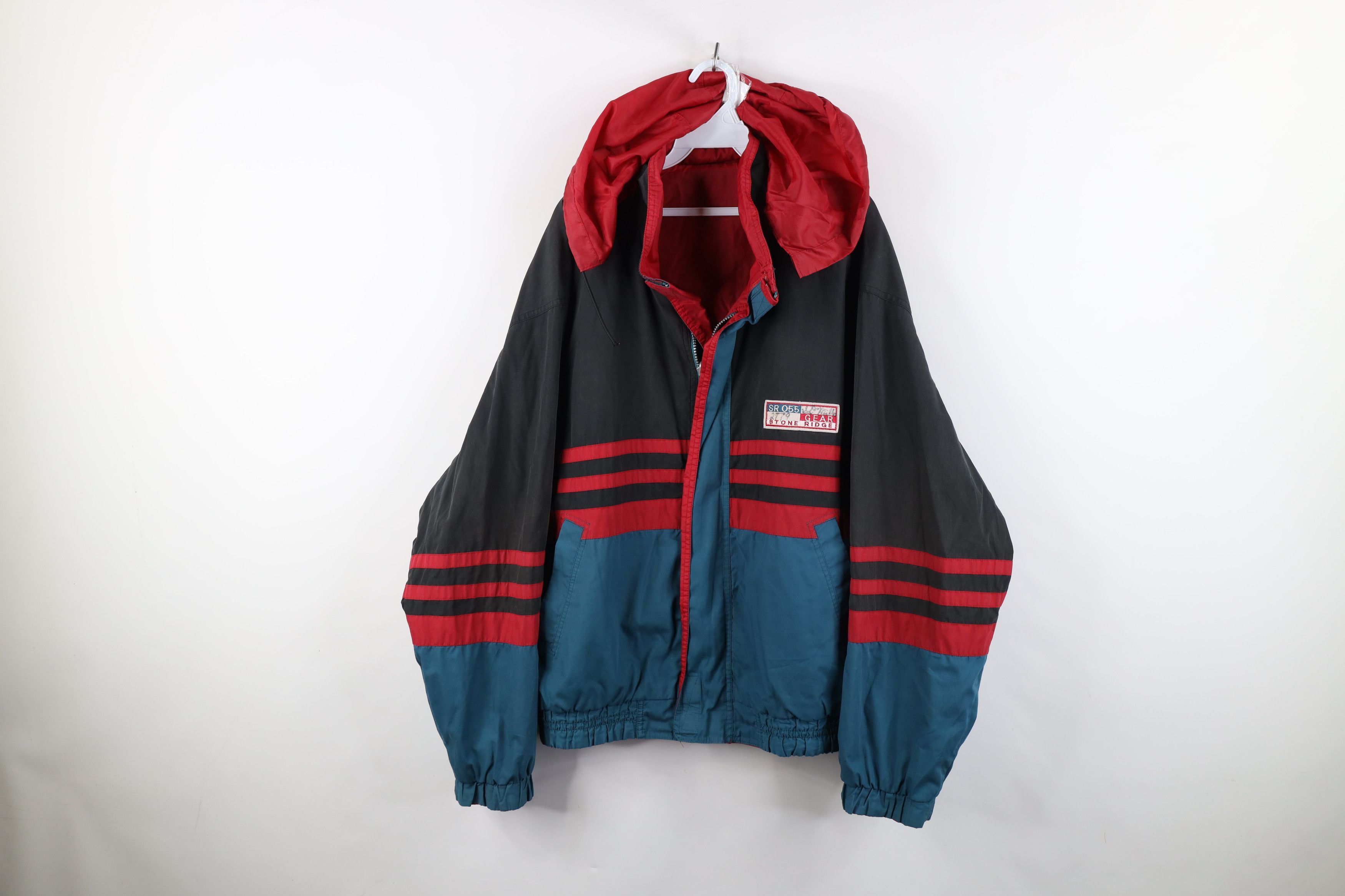 Vintage Vintage 90s Streetwear Reversible Hooded Sailing Jacket Size US XL / EU 56 / 4 - 1 Thumbnail