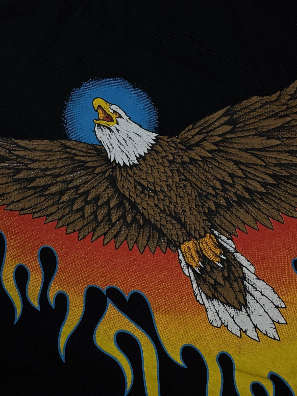 Vintage Vintage 90s bald eagle flame graphic tee Size US XL / EU 56 / 4 - 5 Thumbnail