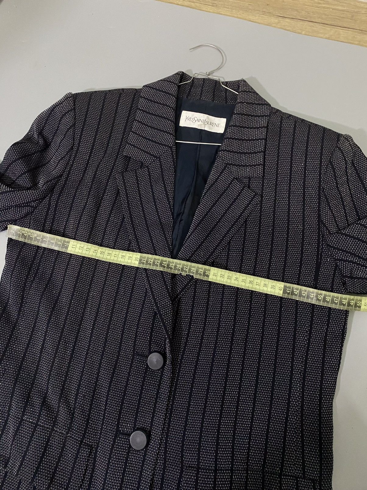 Saint Laurent Paris 💥Grey Stripe💥Yves Saint Laurent Blazer Size M / US 6-8 / IT 42-44 - 18 Thumbnail