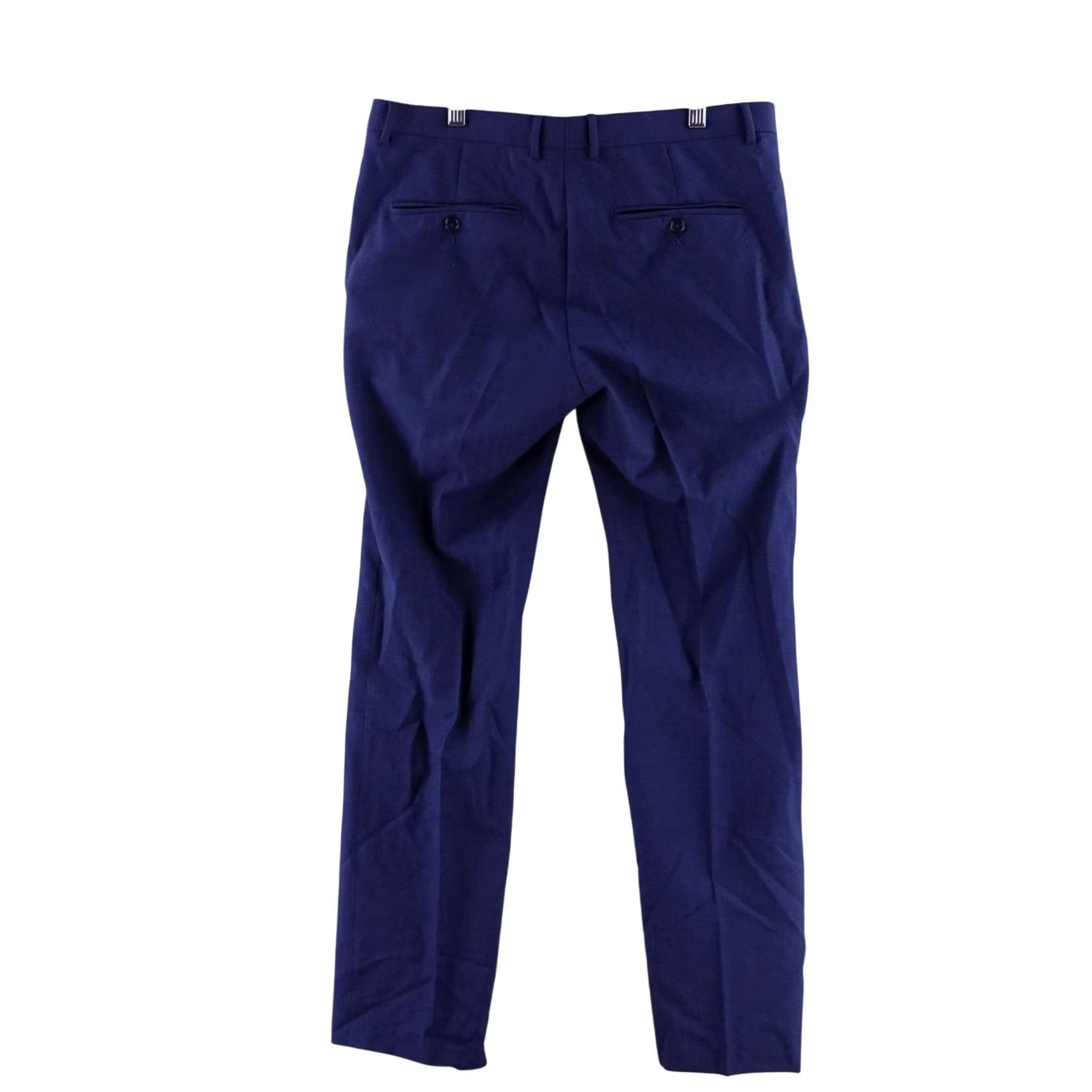 Z Zegna Z Zegna Pants Mens 34x31 Blue Purple Wool Blend Slim Fit Micro Check Dress Size US 35 - 2 Thumbnail