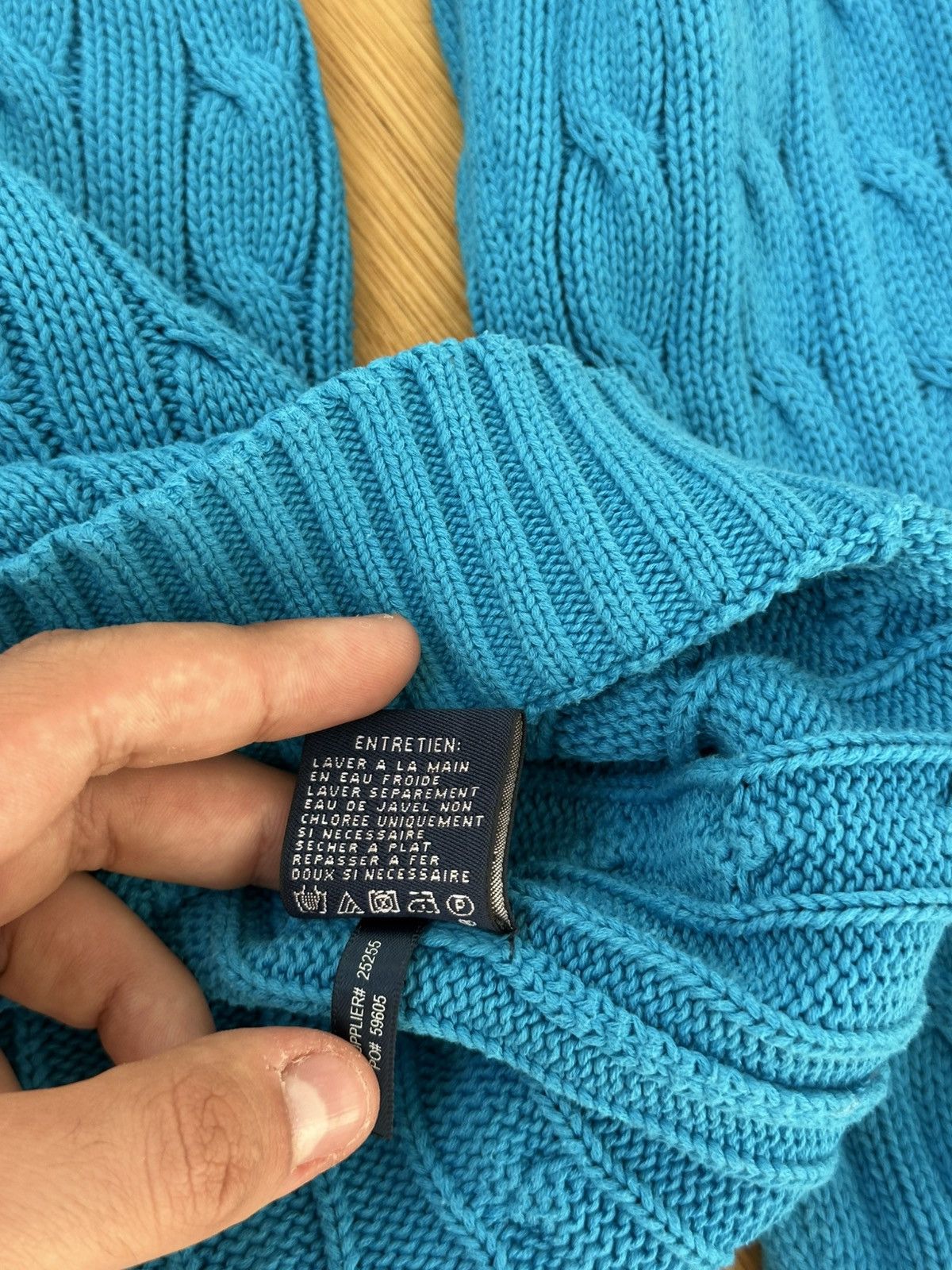 Polo Ralph Lauren Vintage Polo Ralph Lauren Cable Knit Sweater Logo Blue Size XL / US 12-14 / IT 48-50 - 12 Thumbnail