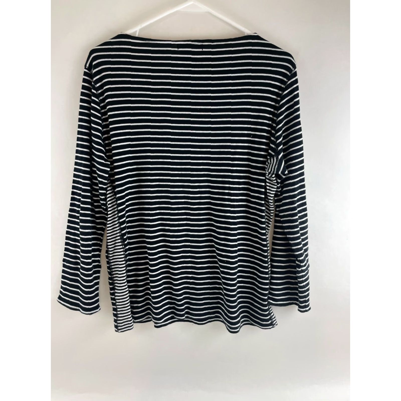 Chaps Chaps Shirt Women's XL Navy Blue White Striped Boat Neck Long Sleeve T-Shirt Shirt Casual Womens Size XL / US 12-14 / IT 48-50 - 2 Thumbnail