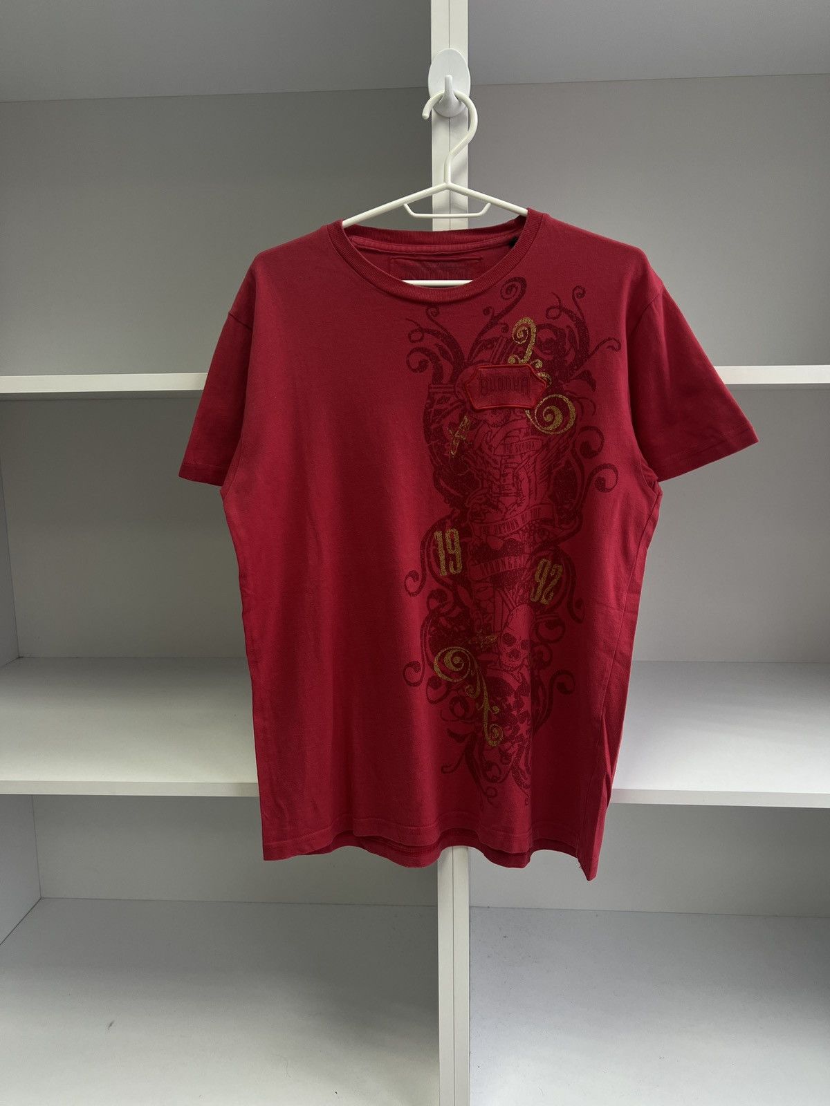 Japanese Brand × Vintage Vintage Y2k Fishbone skull streetwear style tee Size US M / EU 48-50 / 2 - 1 Thumbnail
