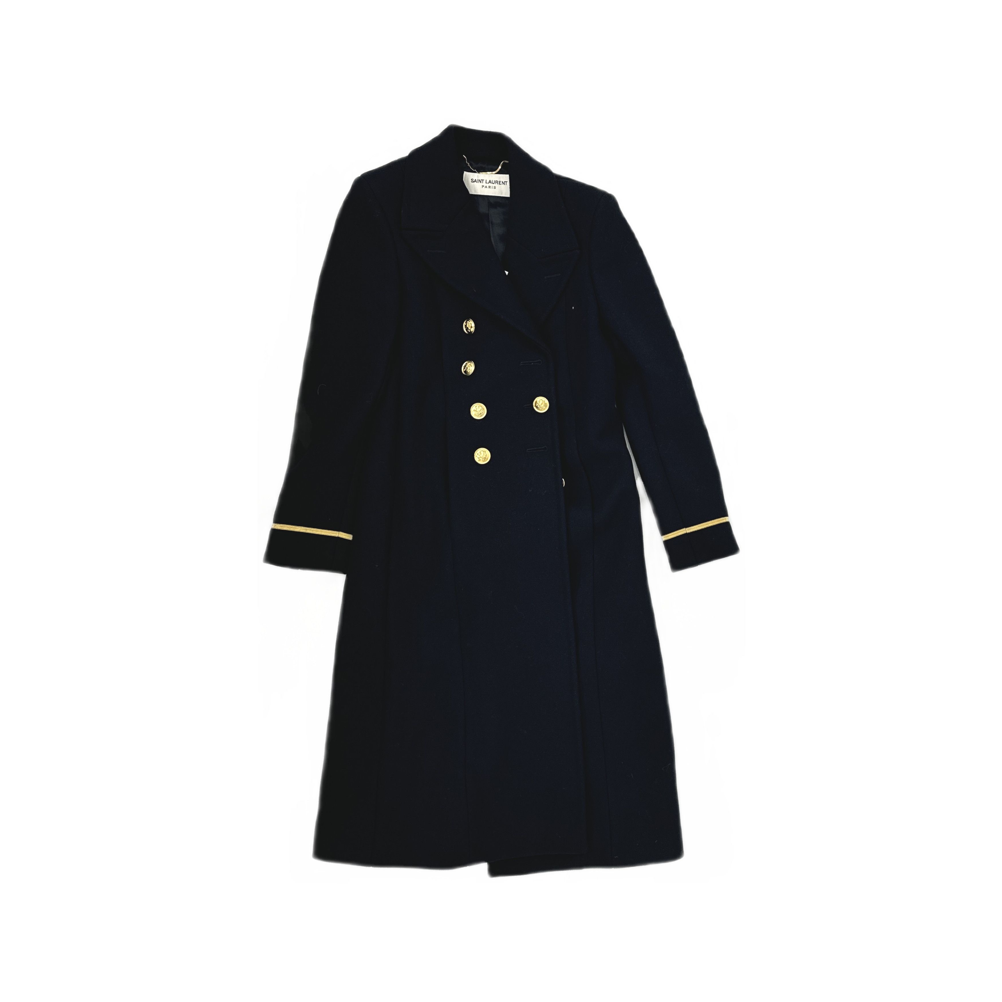 Saint Laurent Paris Saint Laurent Gold Button Wool Coat Size 34 Size XS / US 0-2 / IT 36-38 - 1 Thumbnail