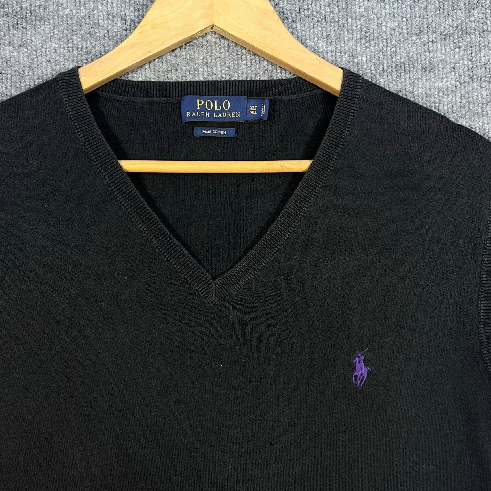 Polo Ralph Lauren VINTAGE Polo Ralph Lauren Vest Mens XLT Pullover Sleeveless Pony Pima Cotton Black White Size US XL / EU 56 / 4 - 2 Thumbnail