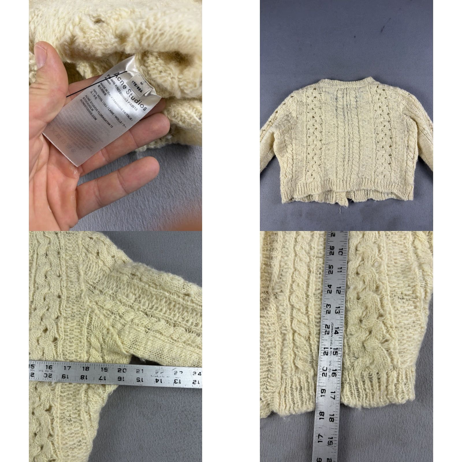 Acne Studios Acne Studios Sweater Cardigan Women M Wool Ivory V-Neck Long Sleeve Size M / US 6-8 / IT 42-44 - 8 Thumbnail