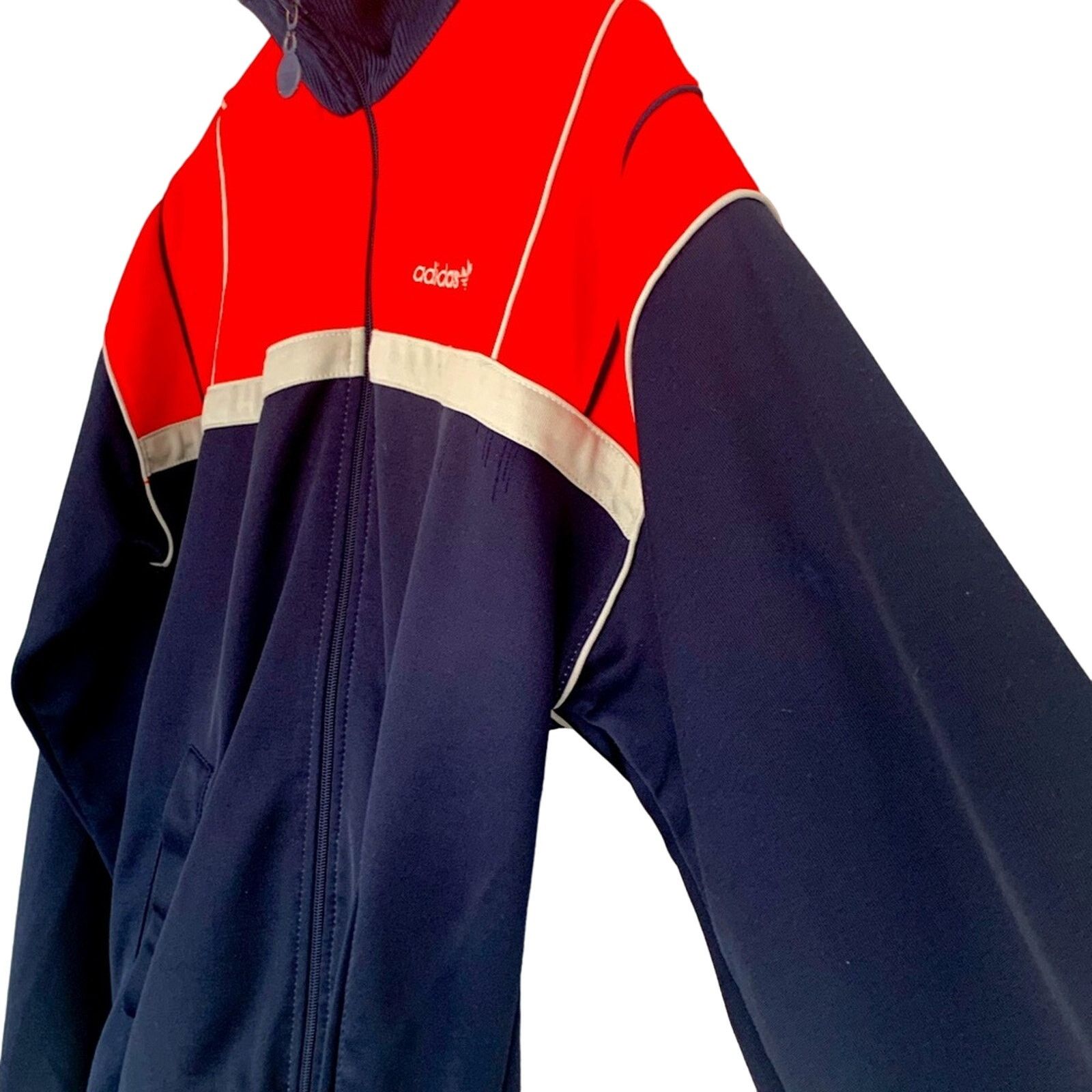 Adidas MENS VINTAGE 80’s ADIDAS TRACK JACKET RED NAVY SIZE S/M Size US M / EU 48-50 / 2 - 2 Thumbnail