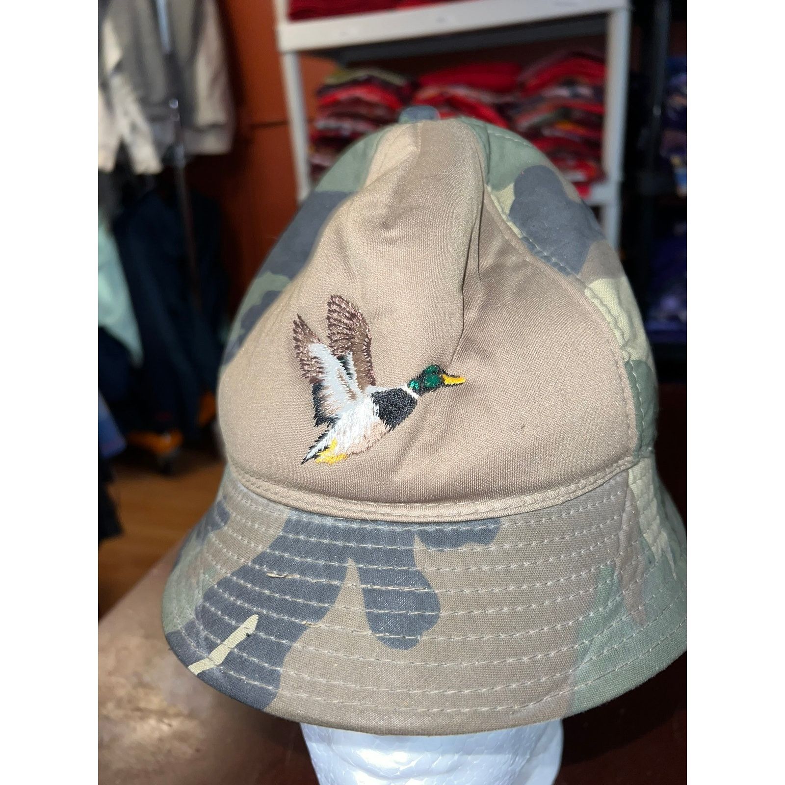 Winchester Vintage Winchester Camo Bucket Hat Duck Hunting Green 90s OS Size ONE SIZE - 3 Thumbnail