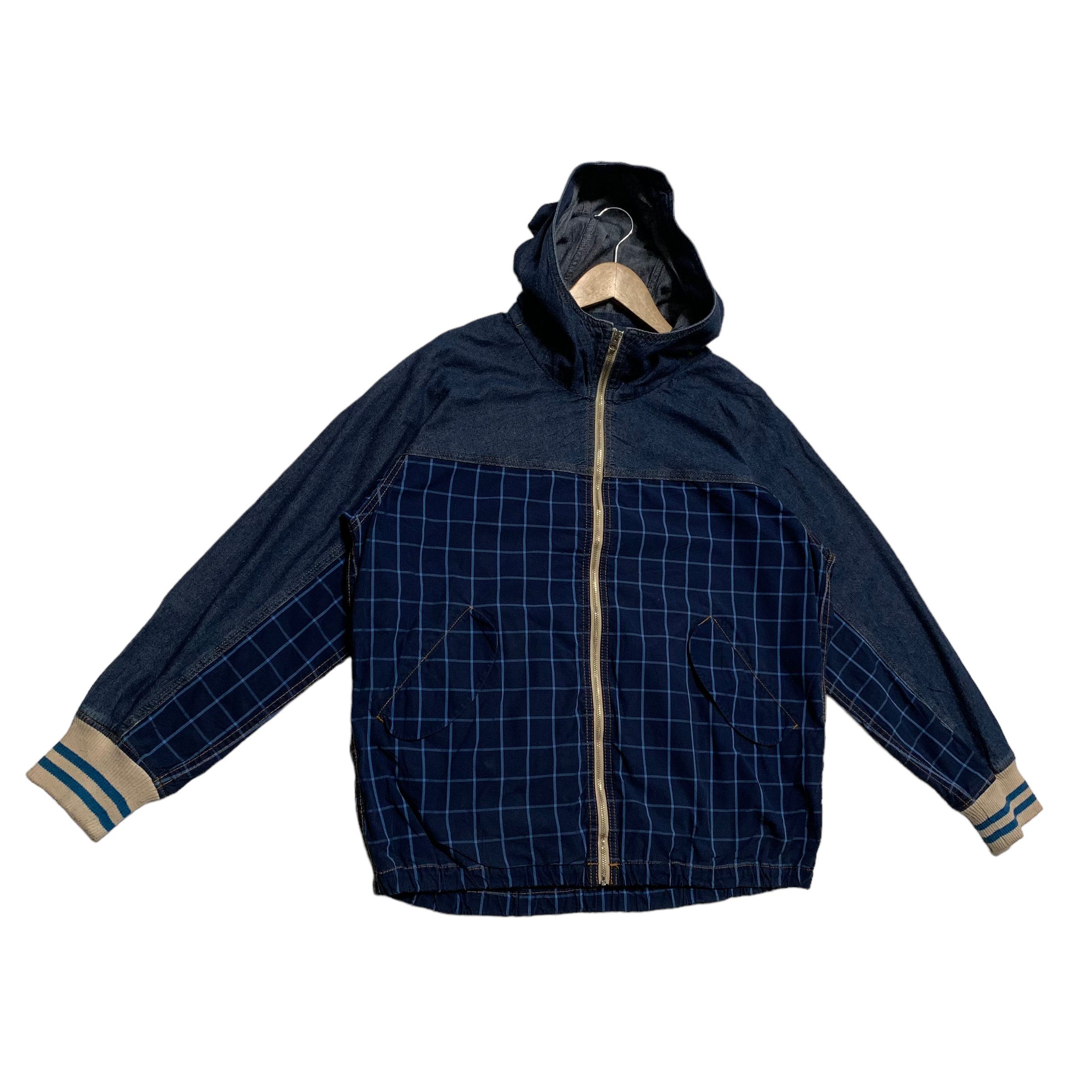 Frapbois Frapbois By Issey Miyake Denim Plaid Hooded Jacket Size US M / EU 48-50 / 2 - 3 Thumbnail