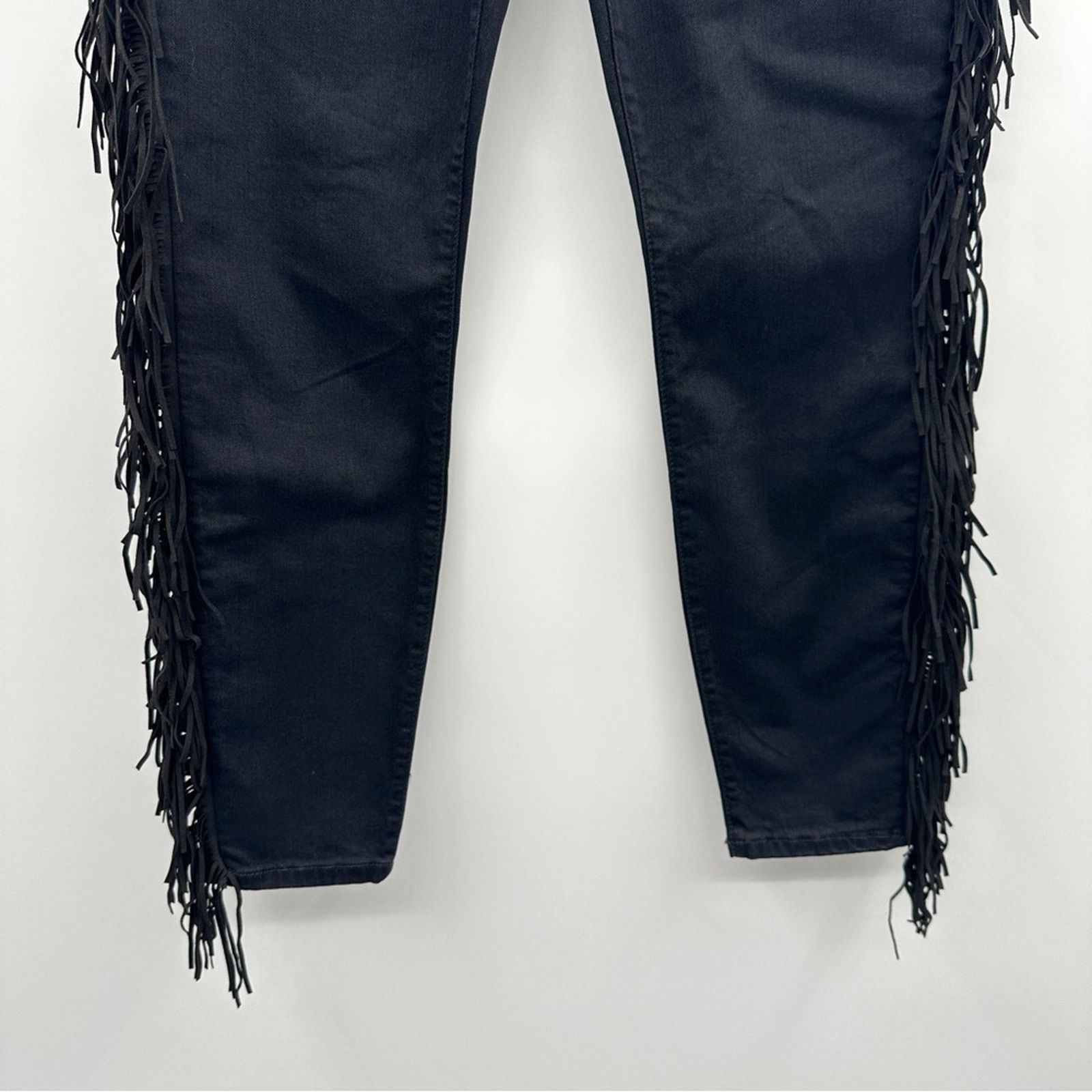 MOTHER Mother The Swooner Ankle The Whip Black Fringe Skinny Jeans Size 30" / US 8 / IT 44 - 4 Thumbnail