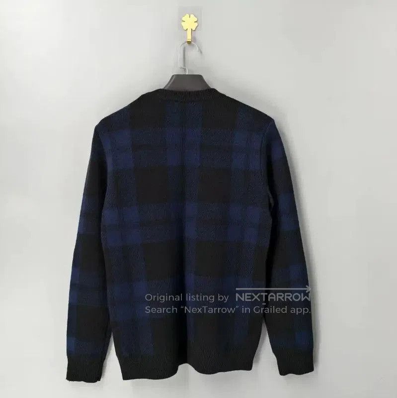 Balmain Balmain Black Wool Sweater with Blue Plaid Design . Size US M / EU 48-50 / 2 - 2 Thumbnail